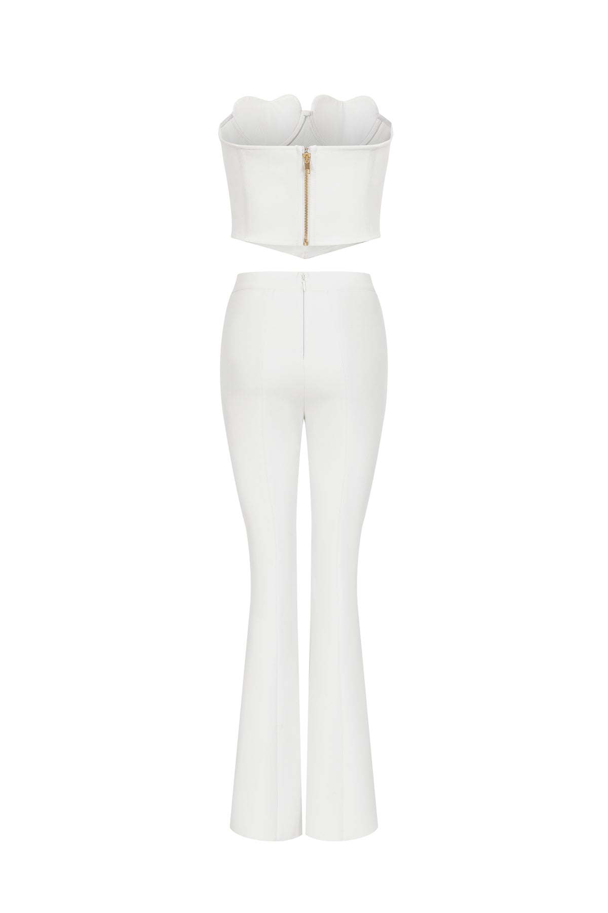 Bandage Heart Bust Corset Top and Flare Pants Set