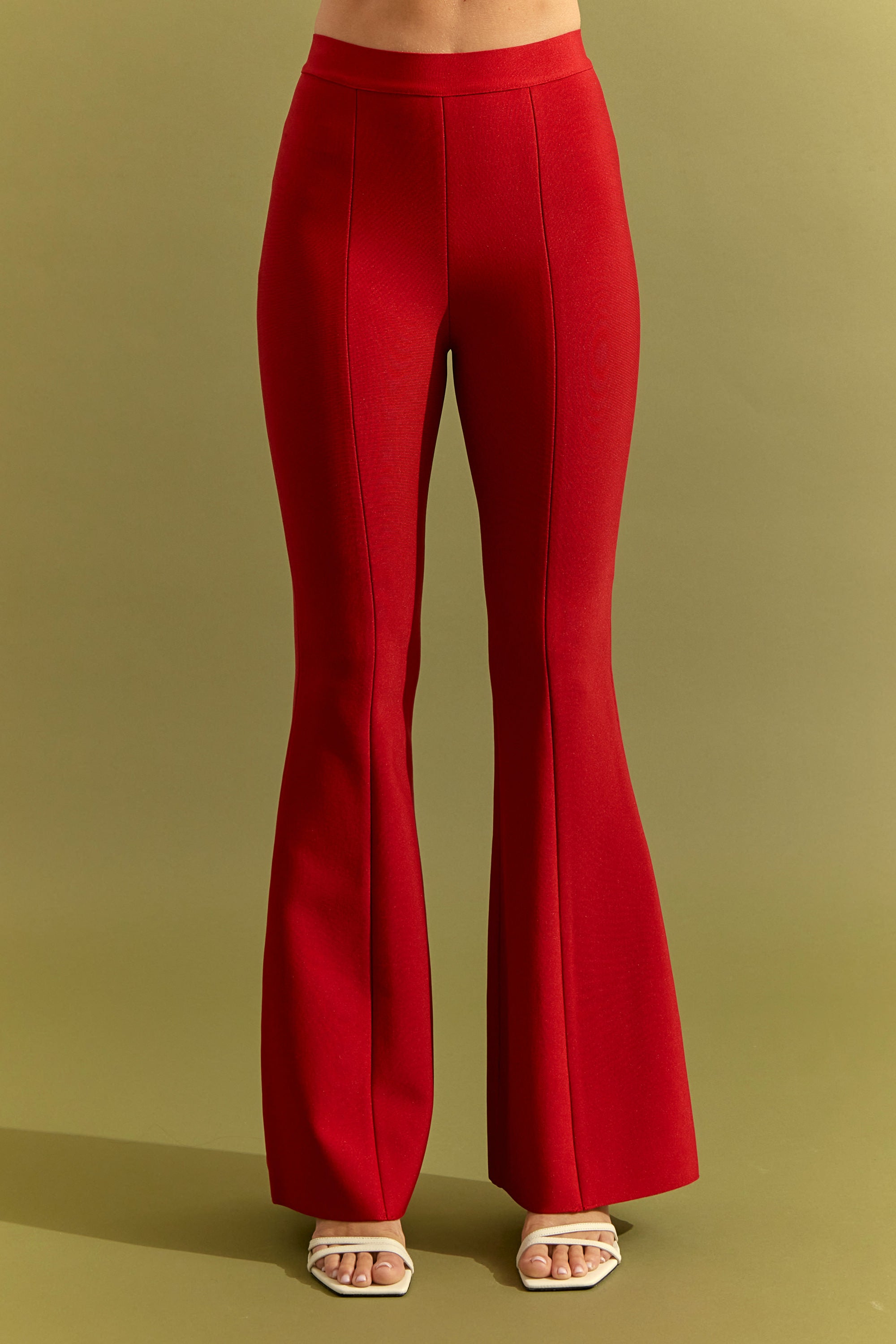 Bandage Heart Bust Corset Top and Flare Pants Set