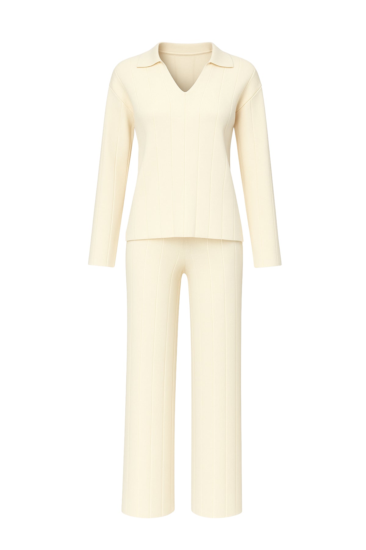 Rib Knit Pullover and Pants Set