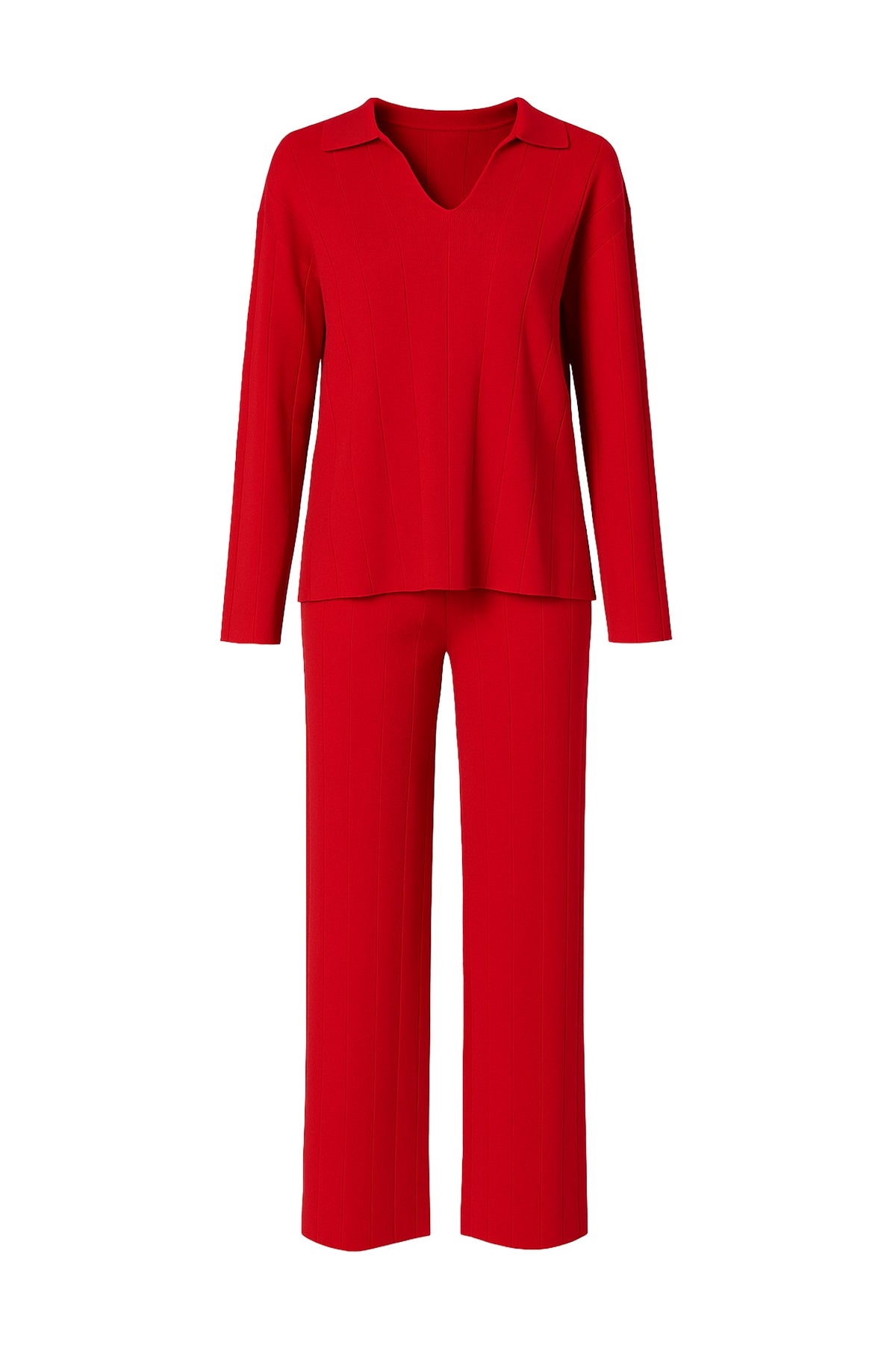 Rib Knit Pullover and Pants Set