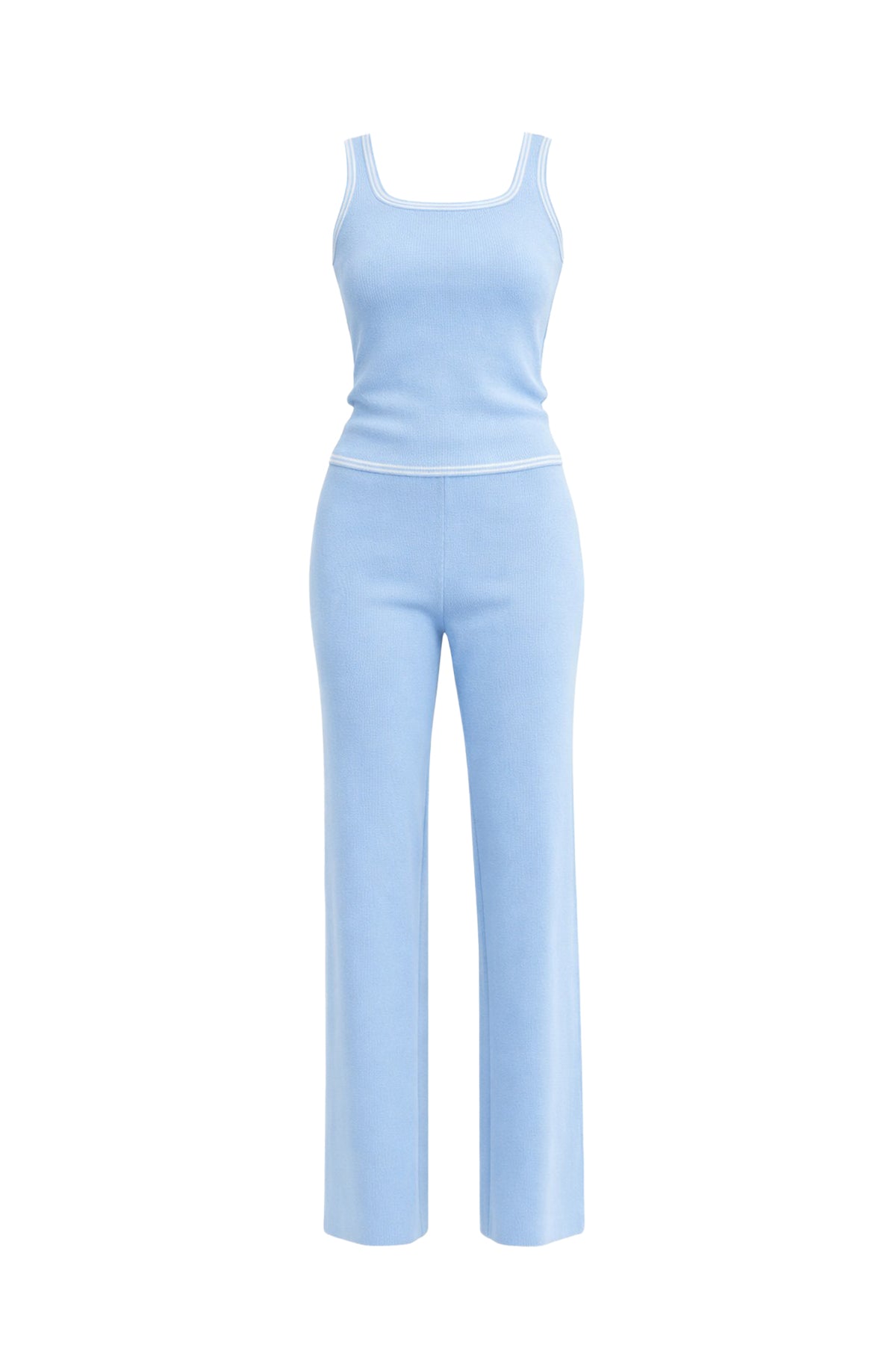 Blooming Borders Knit Sleeveless Top and Pants Set