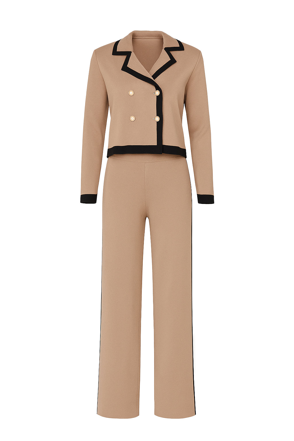 Veronica Knit Double Breasted Jacket And Pants Set