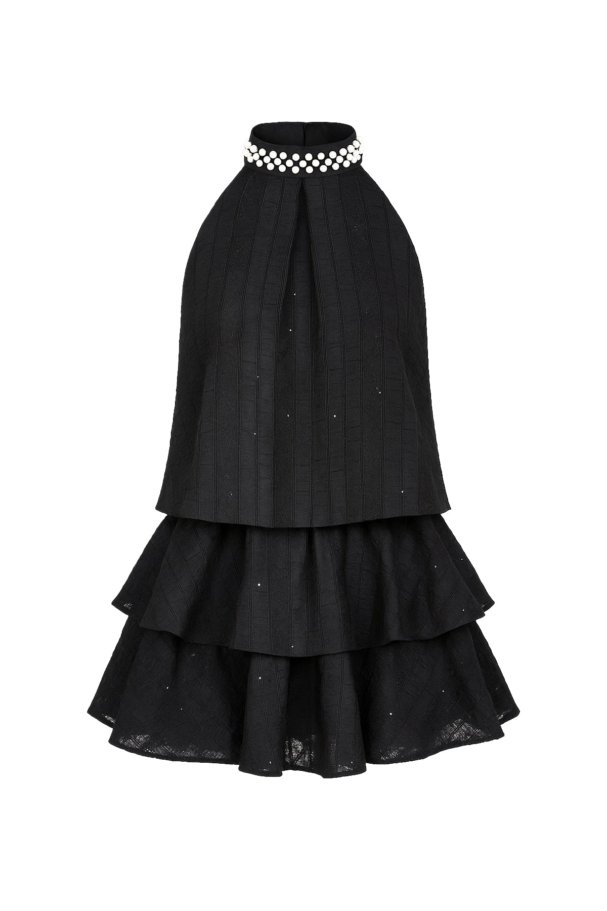 Soft Pearl Elegance Sleeveless Top & Skirt Set