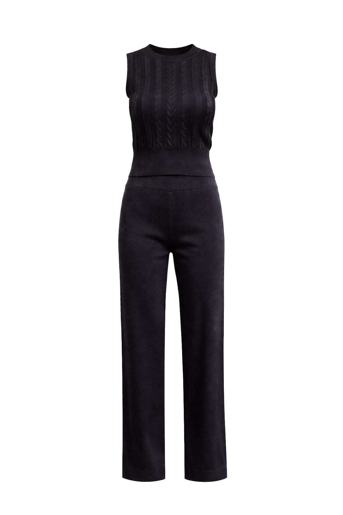Rosavine Cable Knit Sleeveless Top & Pants Set