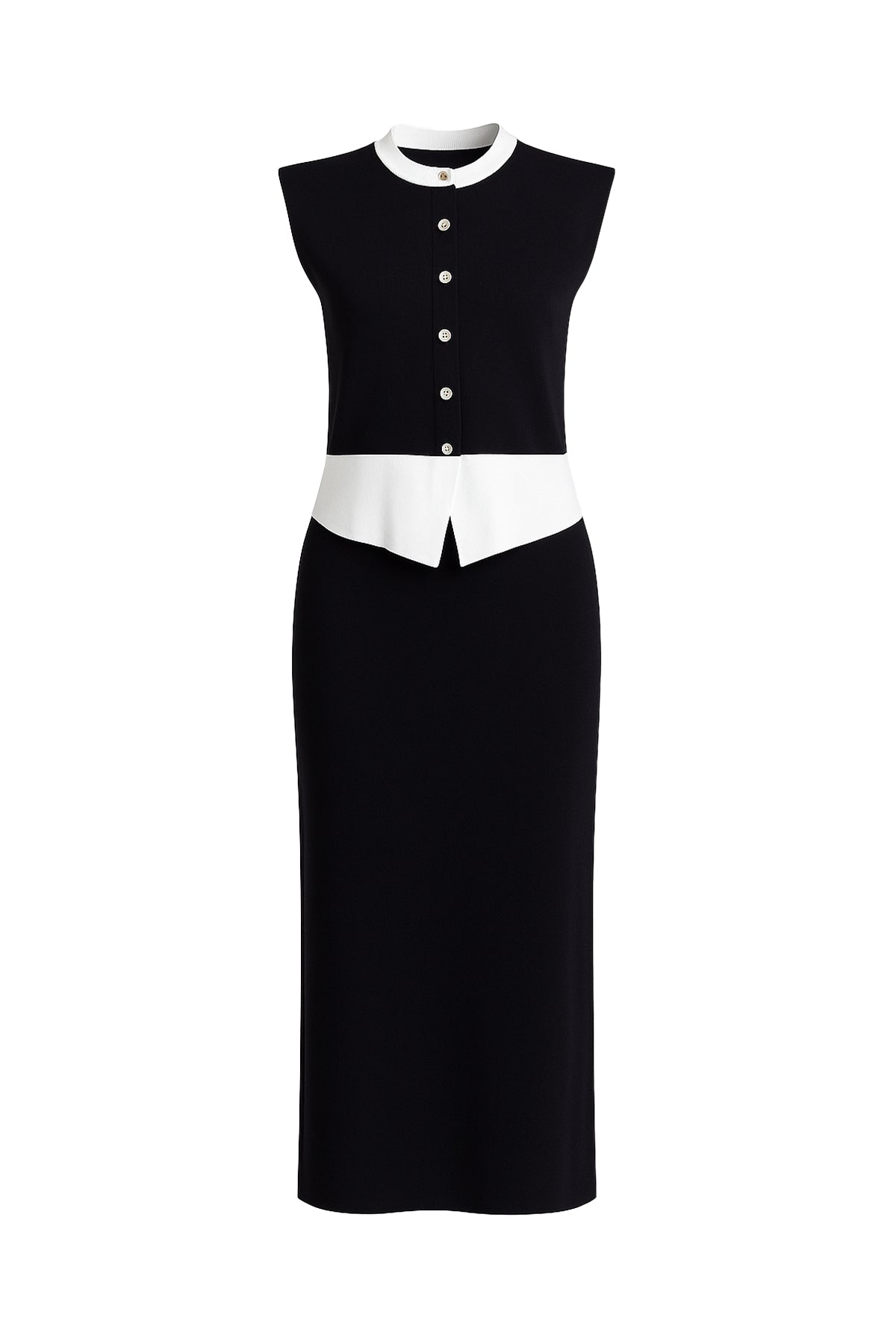 Color Block Wave Vest and Midi Skirt Set