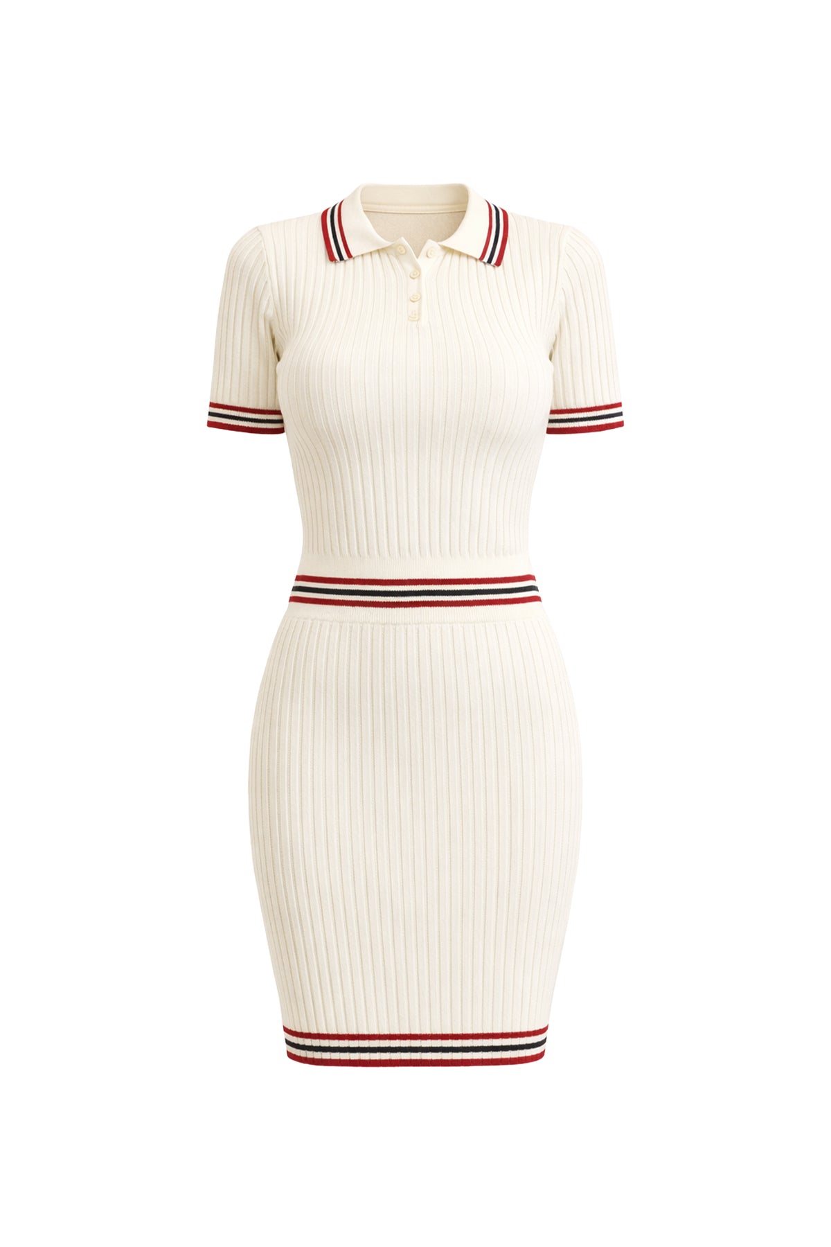 Stripe & Polo Perfection Top and Skirt Set