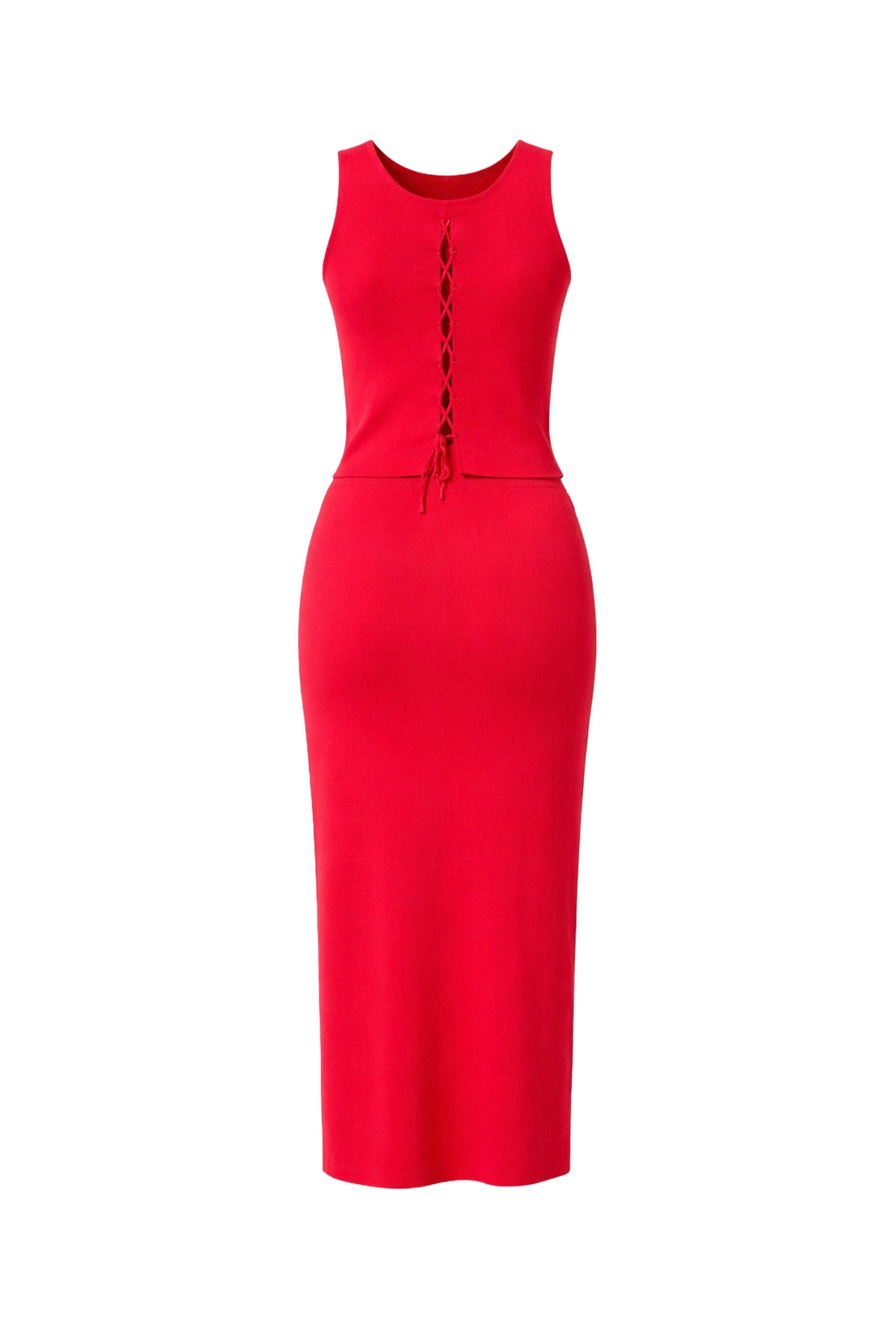 Sexy Back Knit Tank & Skirt Set
