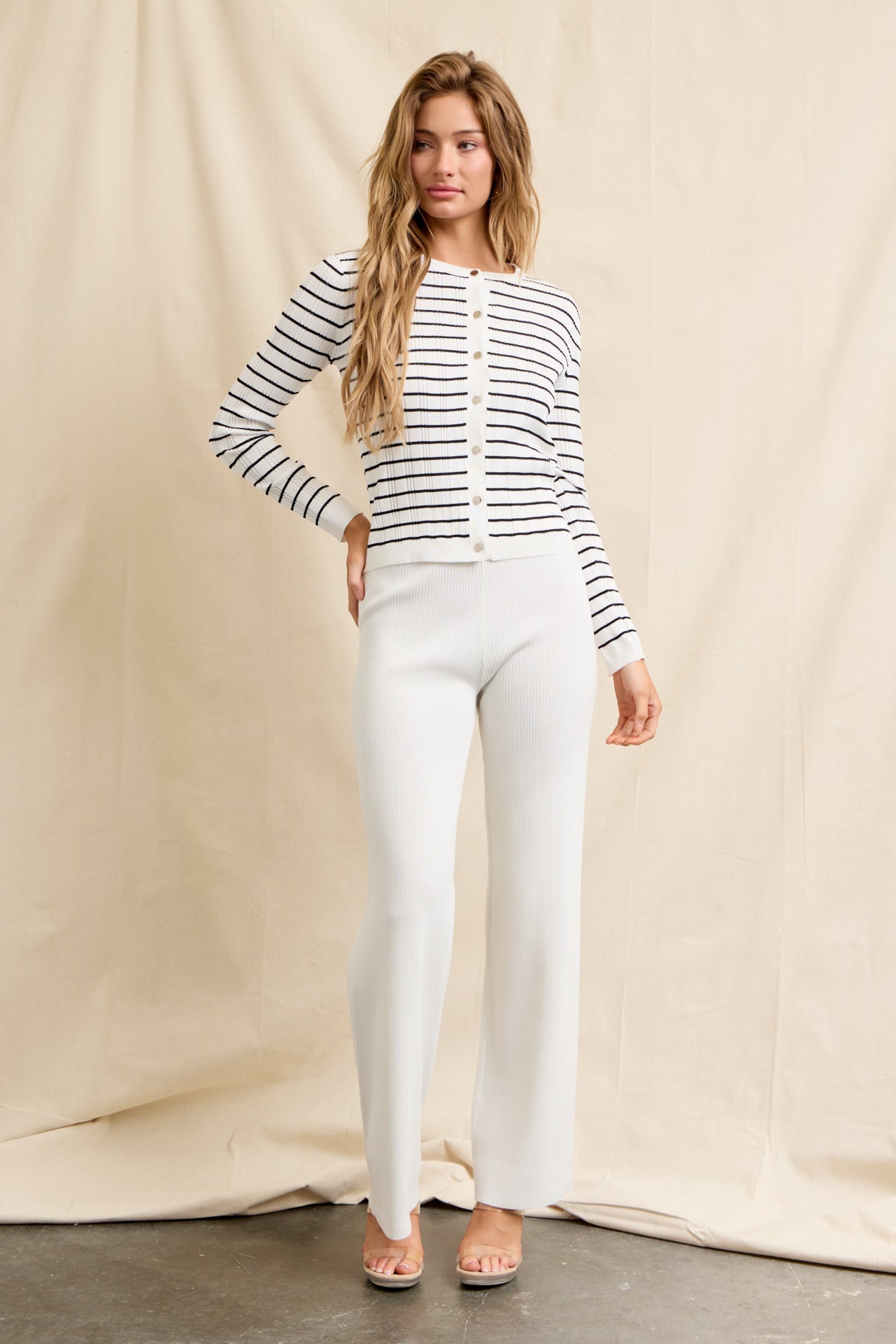 The Marlowe Stripe Cardigan & Pants Set