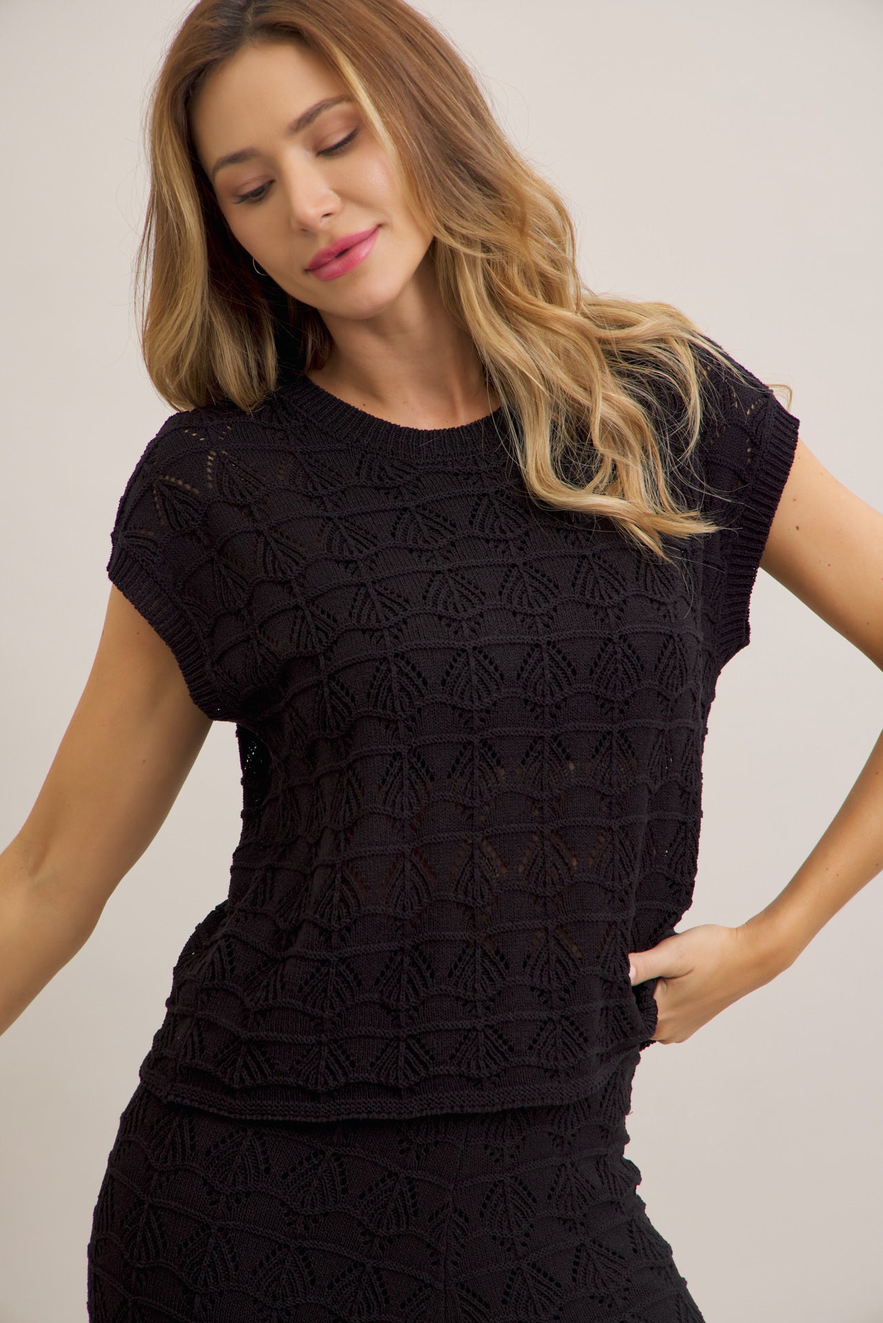 Coralyn Pointelle Short Sleeve & Pants Set