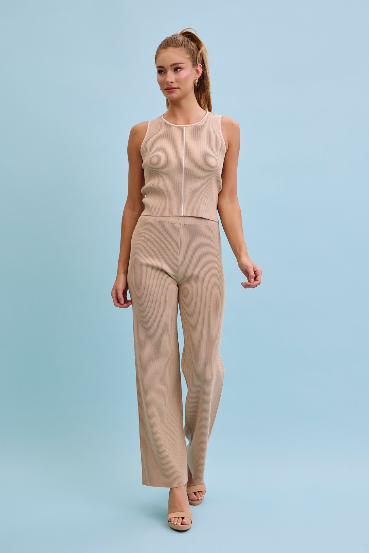 Effortless Styling Knit Sleeveless Top & Pants Set