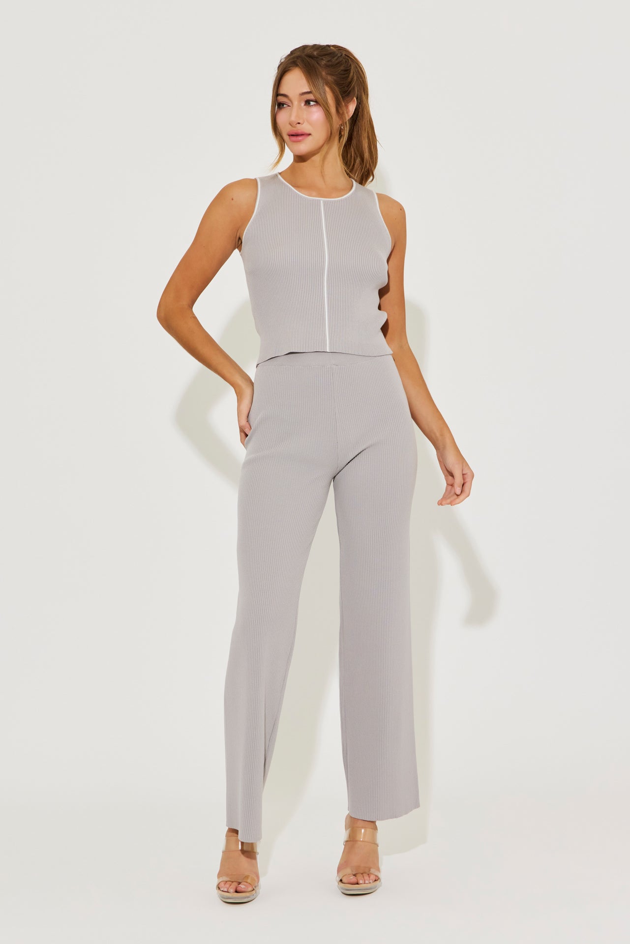 Effortless Styling Knit Sleeveless Top & Pants Set