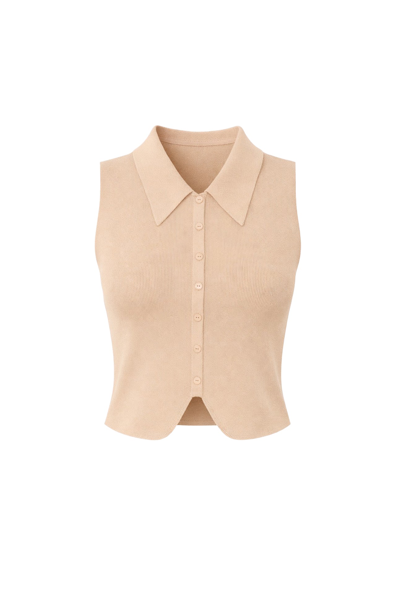 Emmy Knit Sleeveless Button Down Top