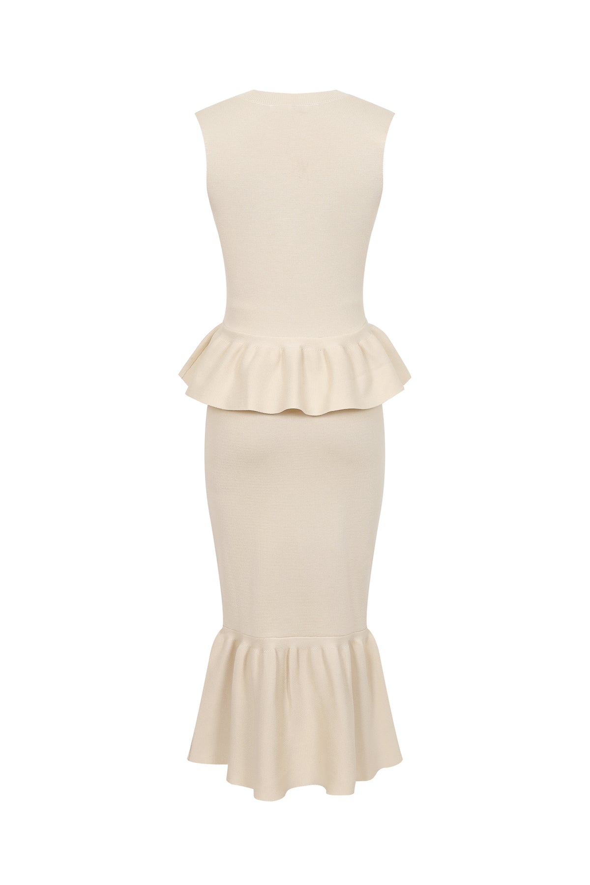 Bloomform Knit Sleeveless Peplum Top and Midi Skirt Set