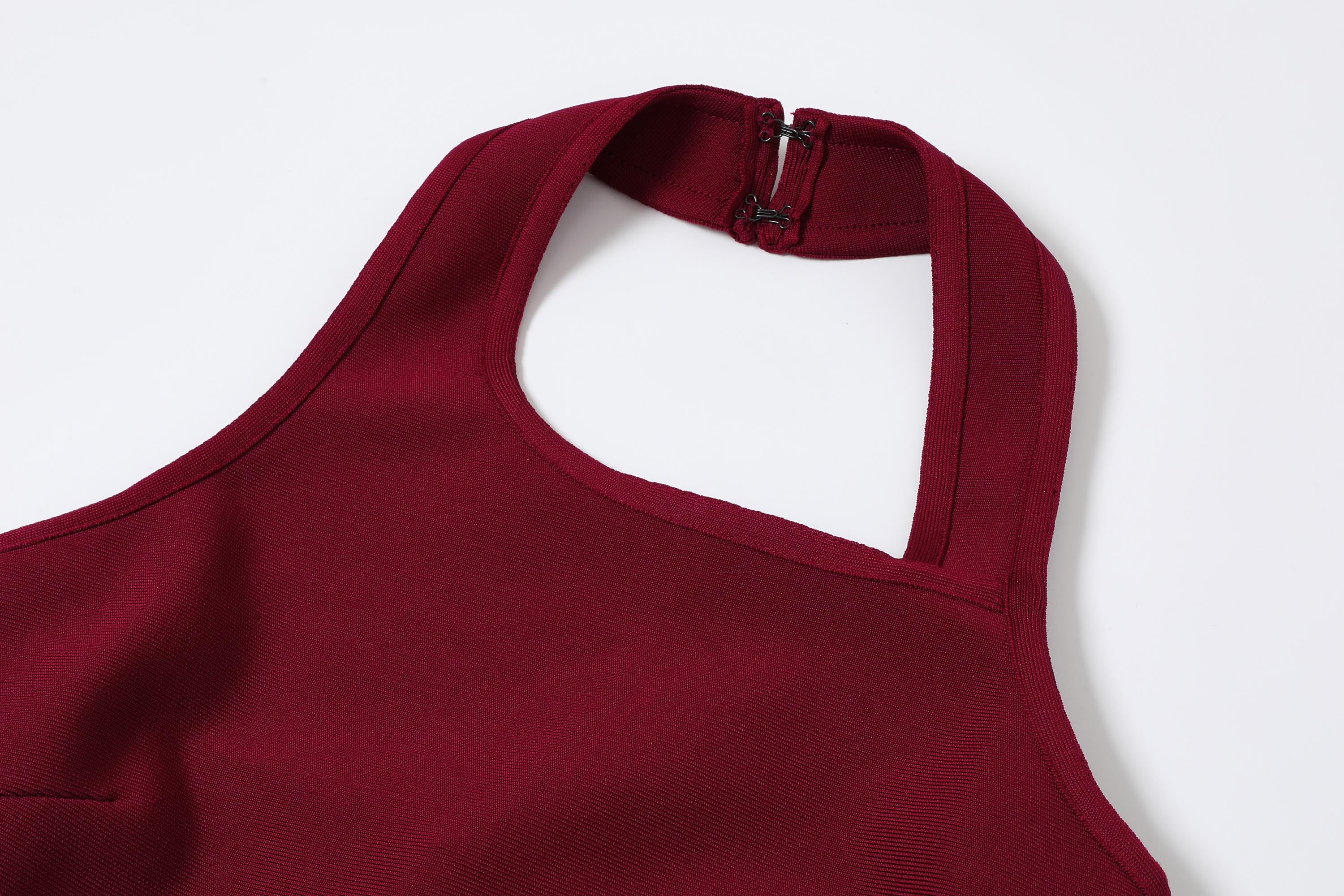 Rhinestone Bandage Halter Axis Dress