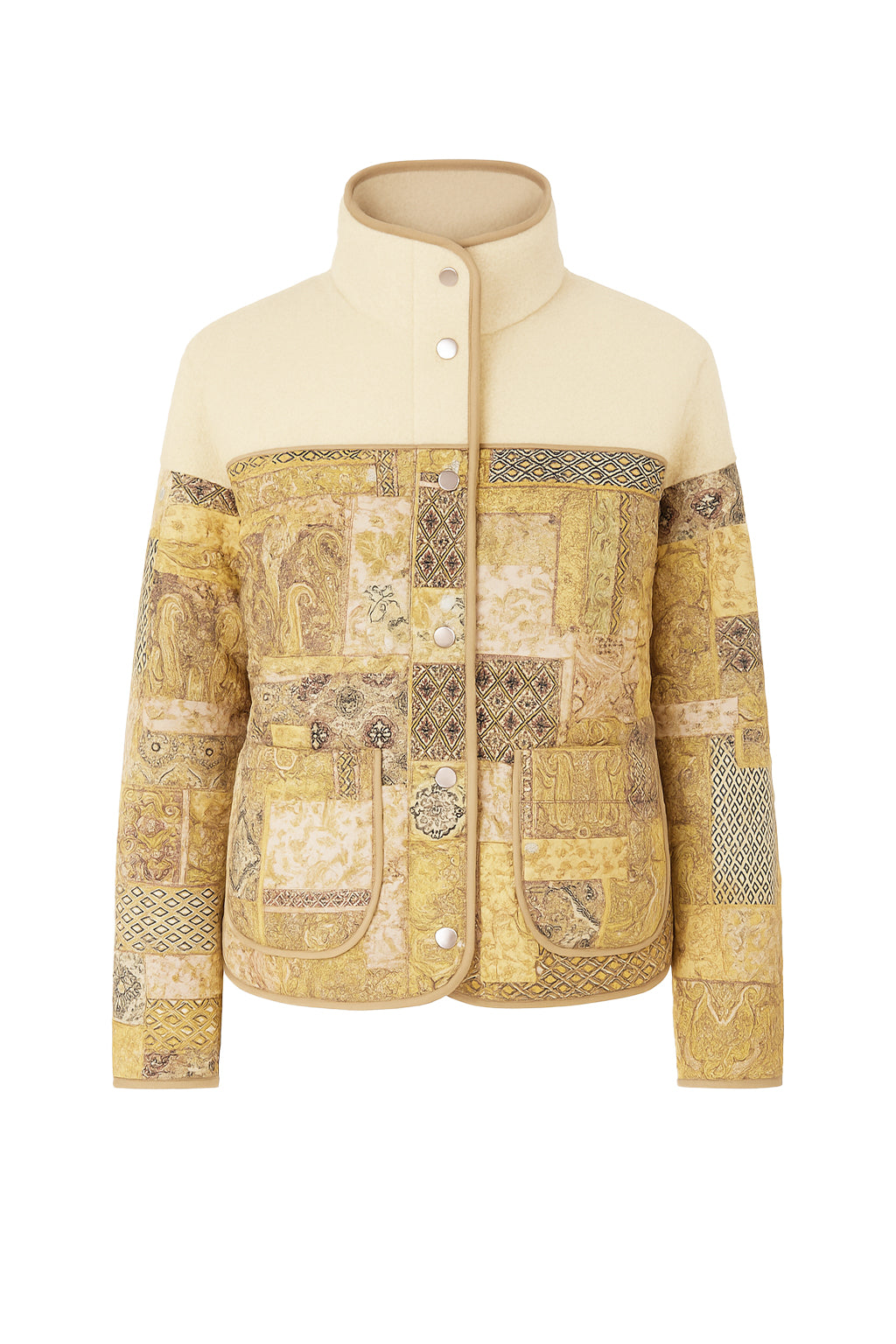 Printed padding sherpa jacket