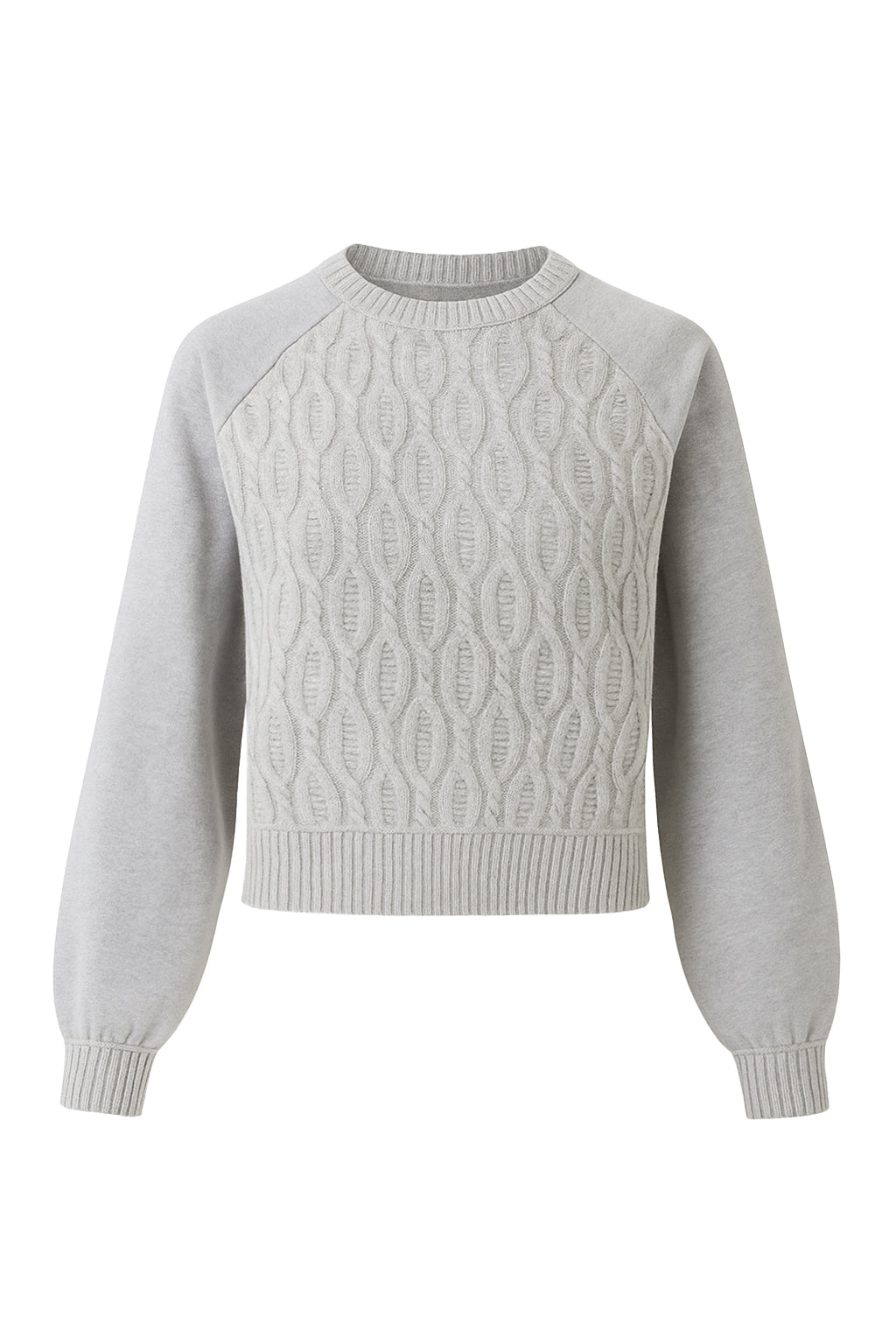 Faye Cable Knit Raglan Sweatshirt