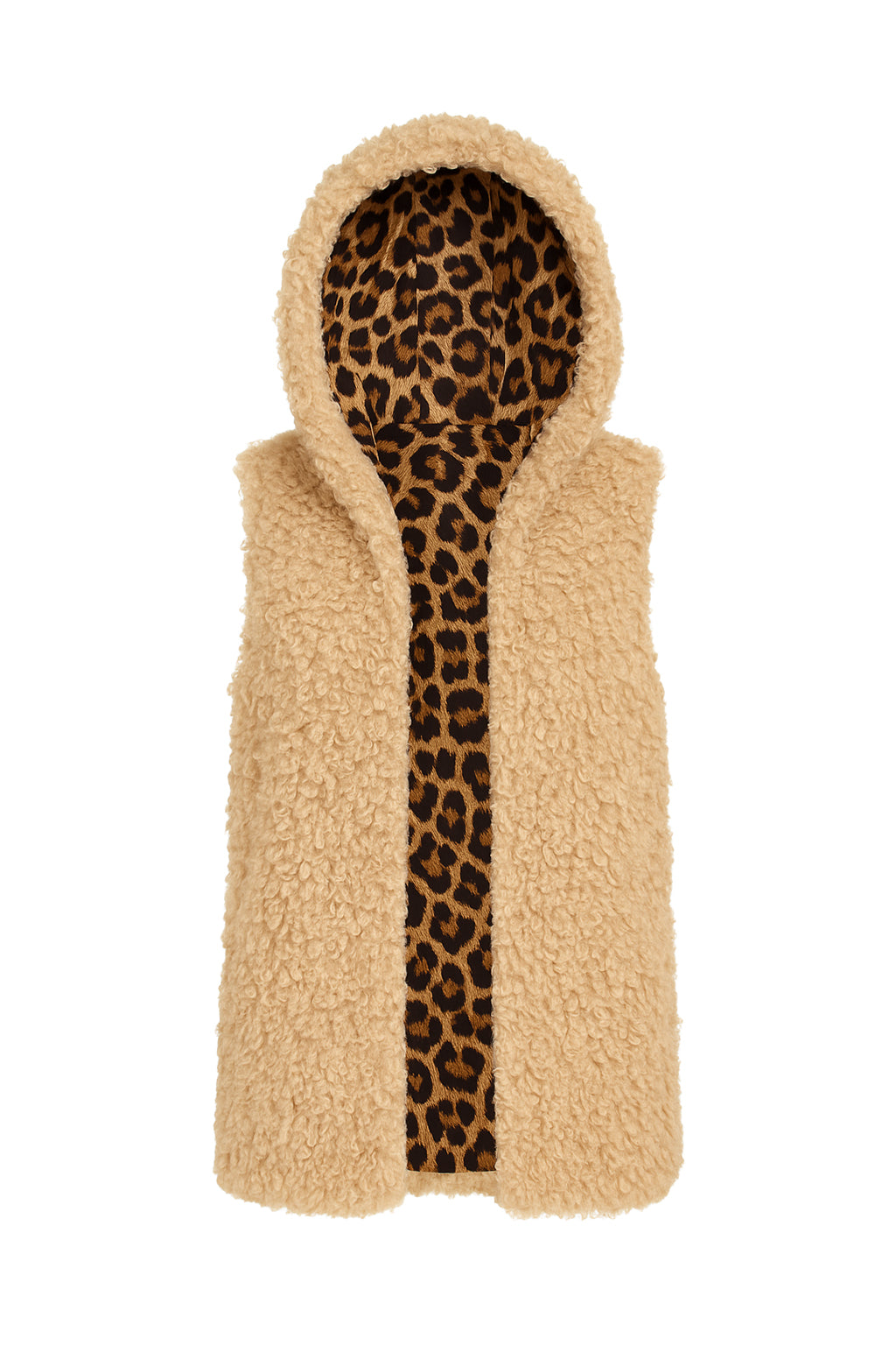 Mae Curly Fur Hooded Vest