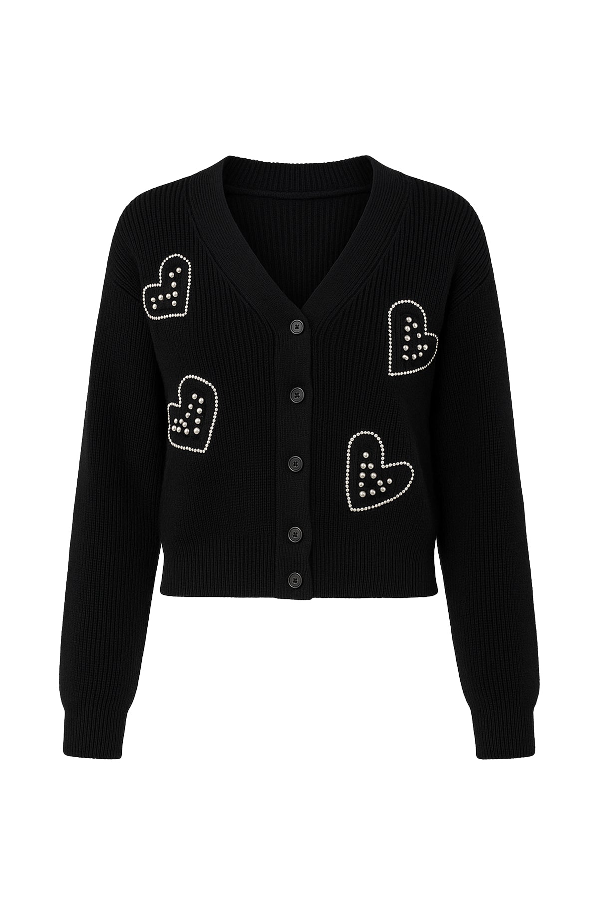 April Rhinestone Heart Embellished Cardigan