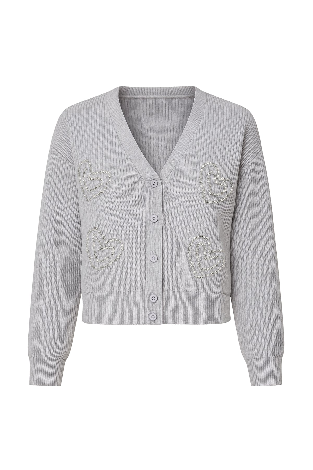 April Rhinestone Heart Embellished Cardigan