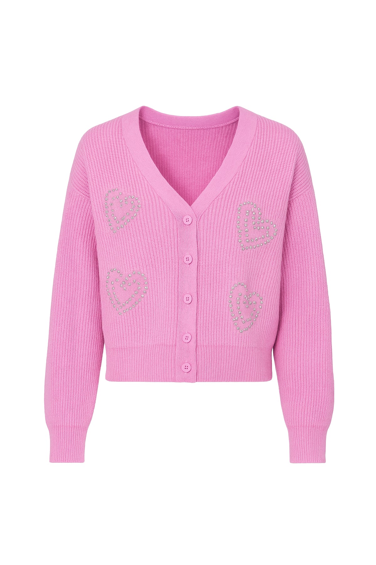 April Rhinestone Heart Embellished Cardigan