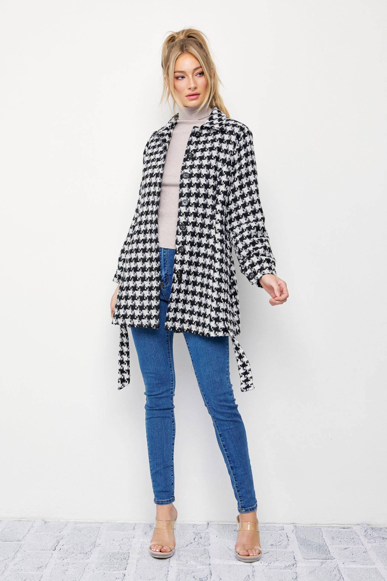 Houndstooth Check Dress Jacket
