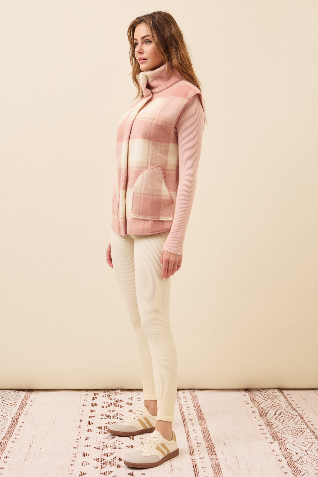 Plaid shirt tail vest