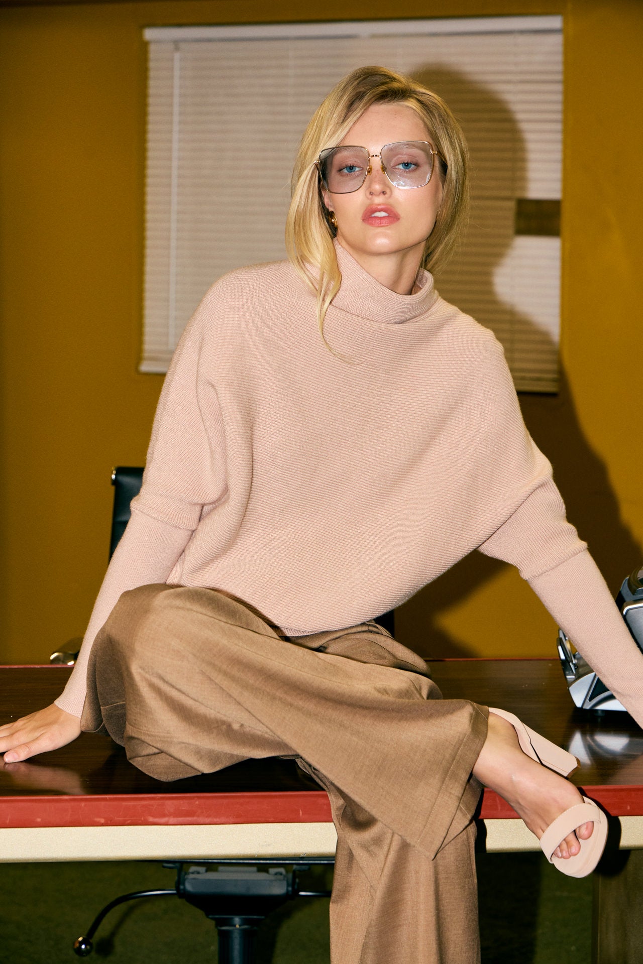 Lina Knit Mock Neck Oversized Top