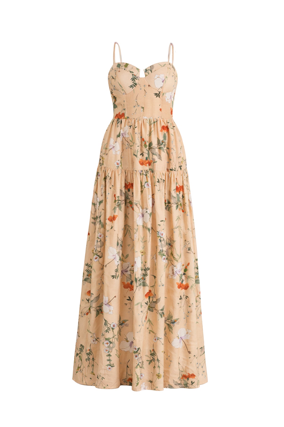 Garden Glow Printed Tiered Maxi Dress