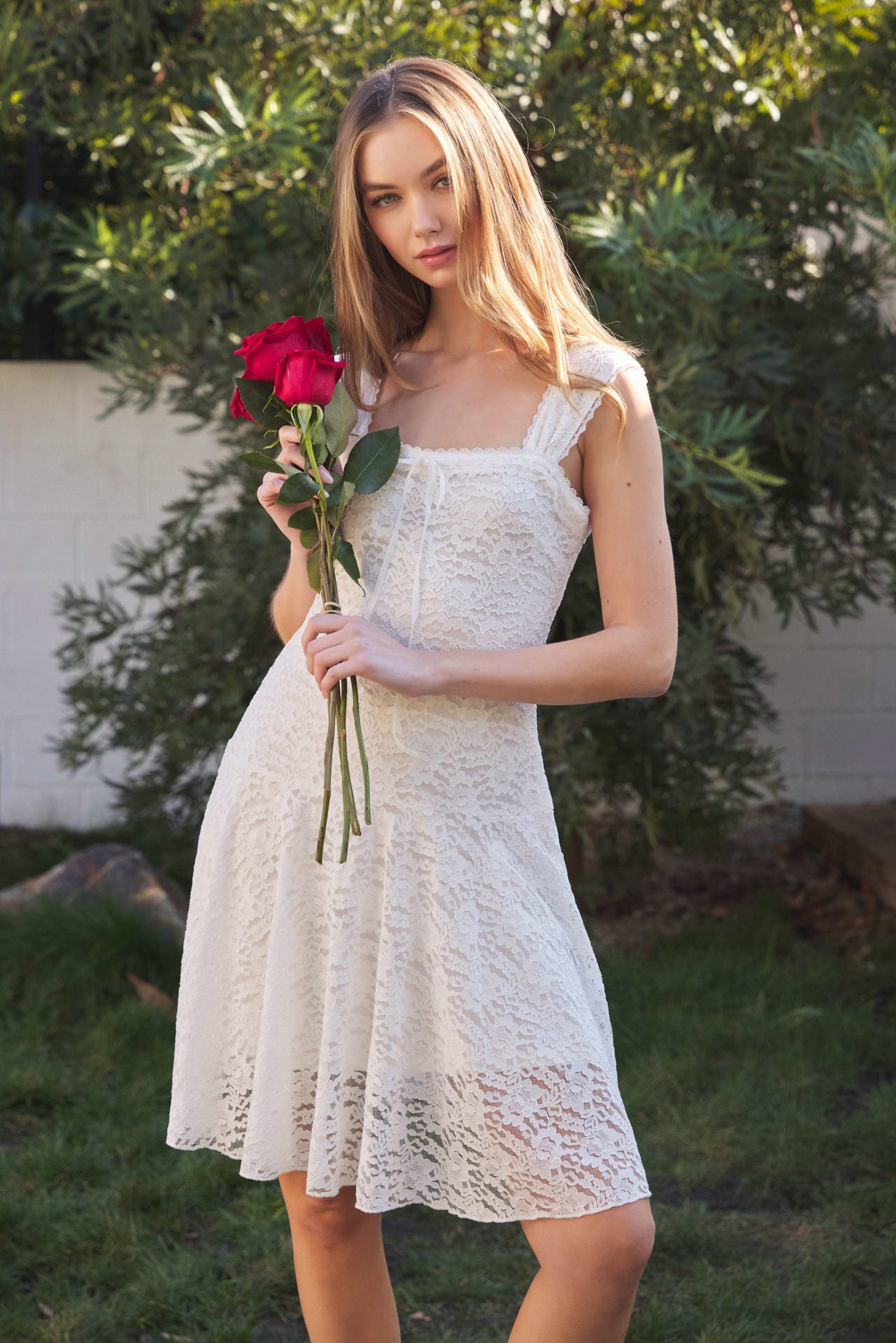 Angelique Fit and Flare Lace Dress