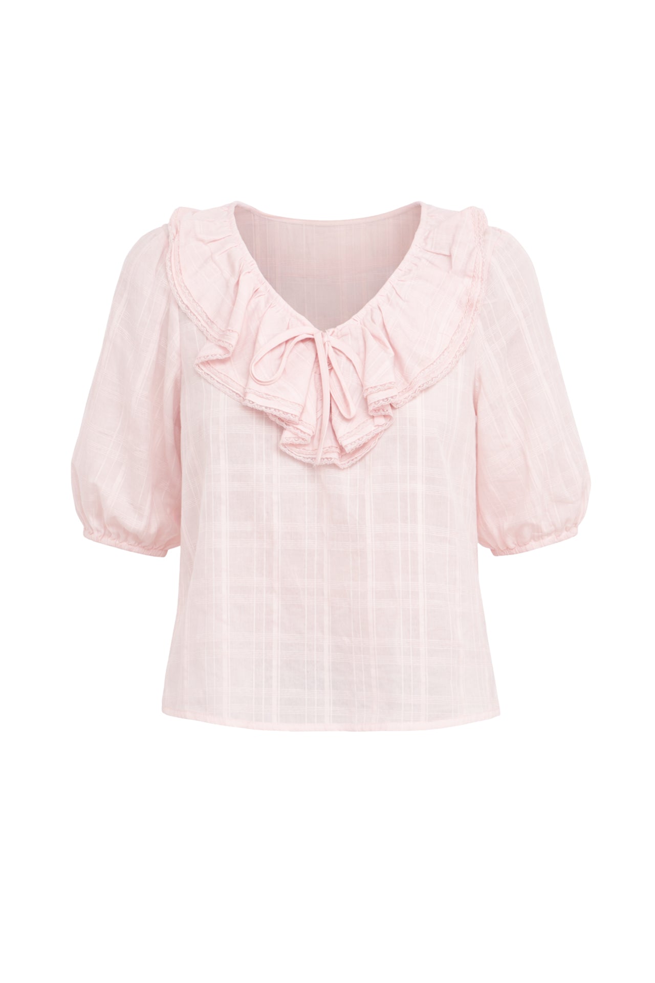 Mia Double Ruffled Collars Short Sleeve Top
