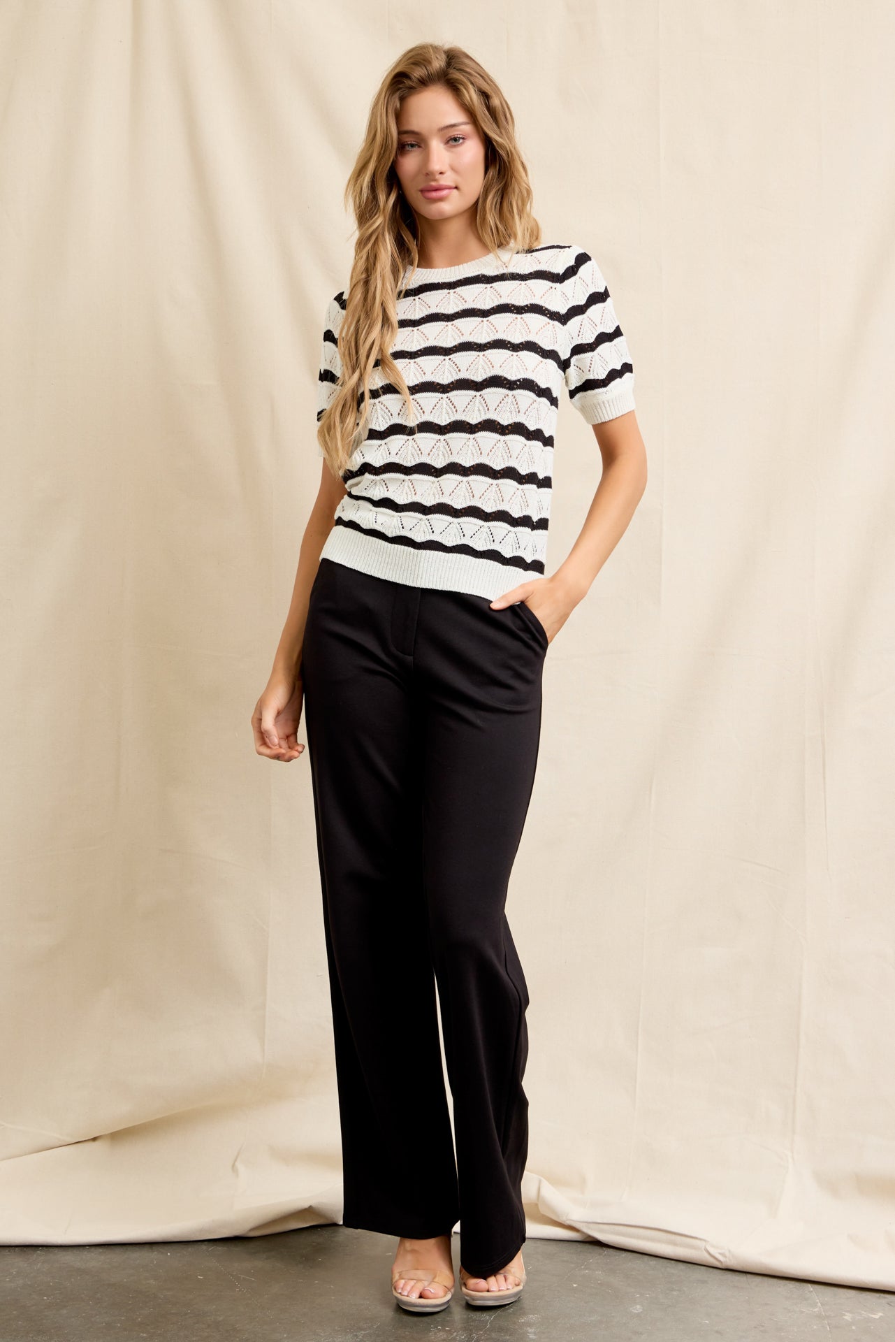 Pointelle Breeze Short Sleeve Top