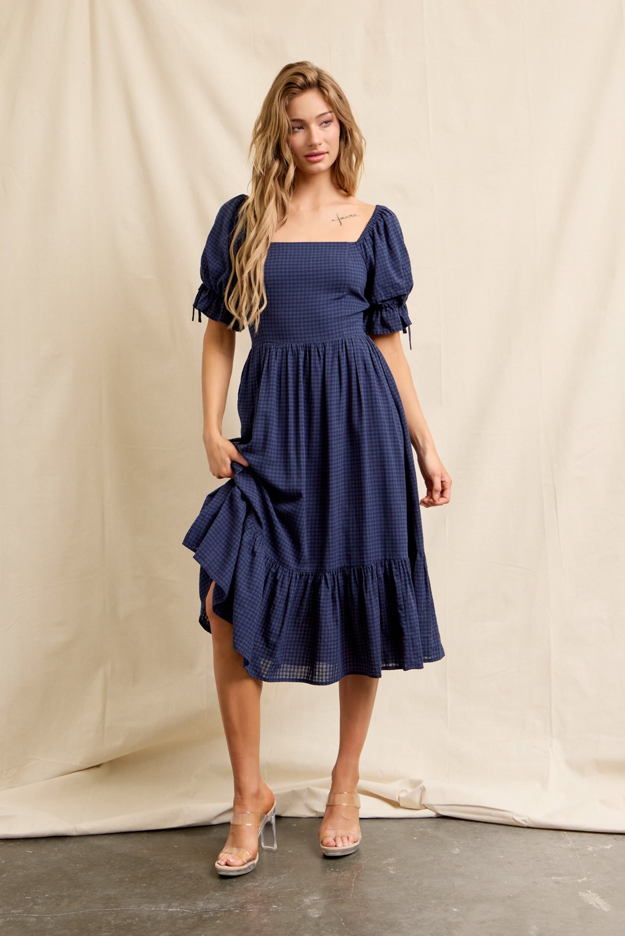 Gingham Charm Bow Dress