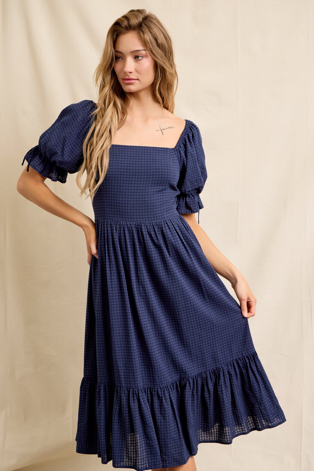 Gingham Charm Bow Dress