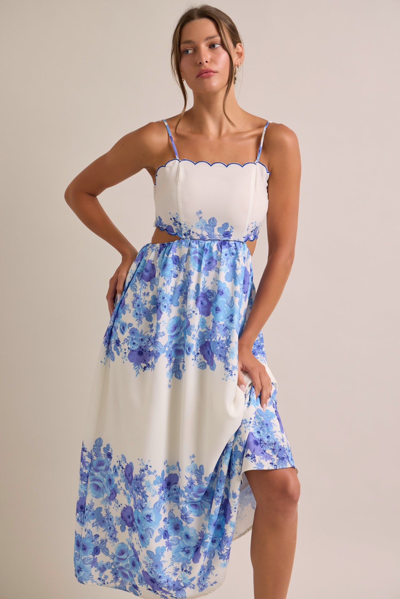 The Fiora Bloom Printed Strap Dress
