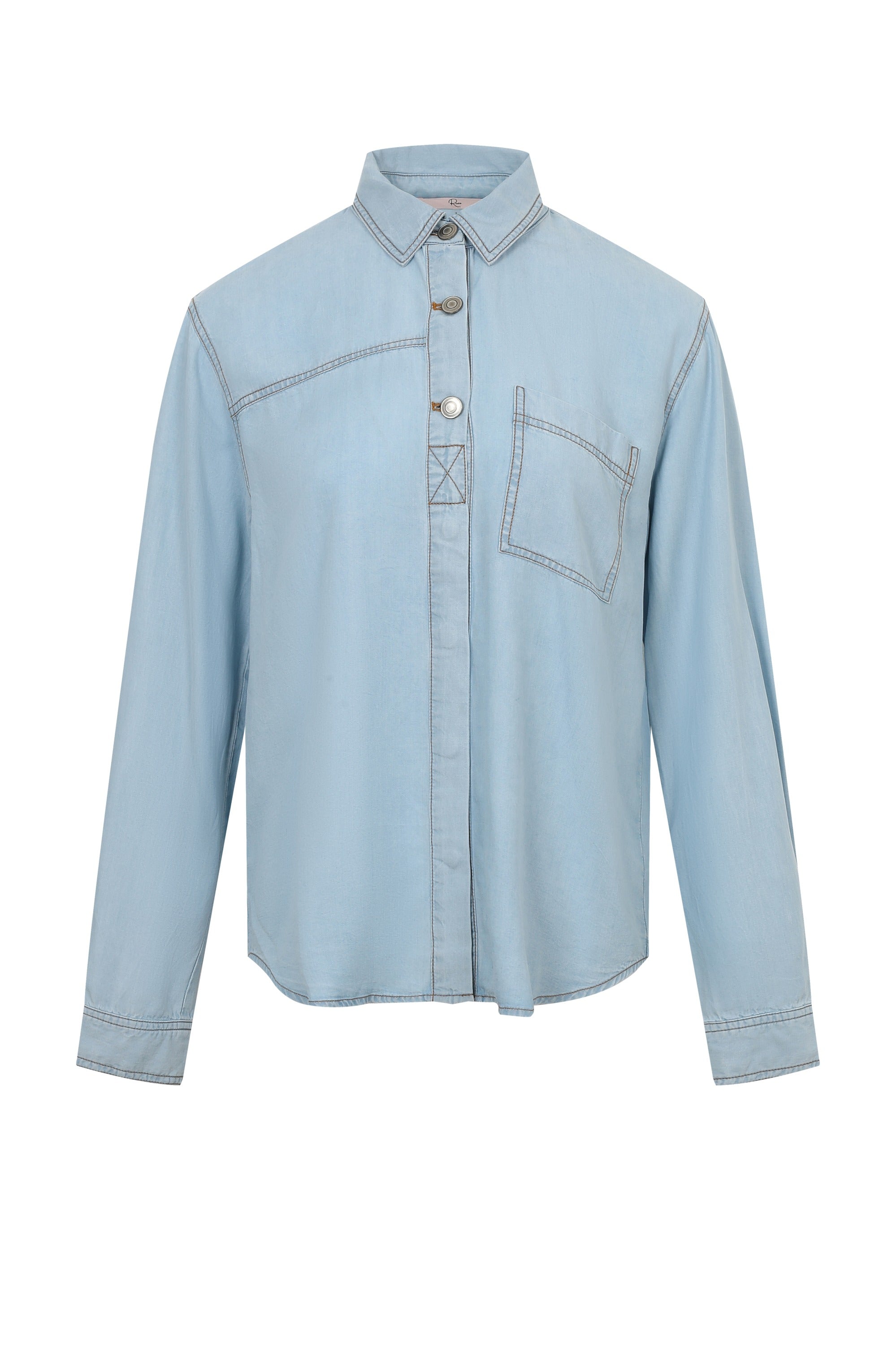 Chambray Denim Button Down Shirt