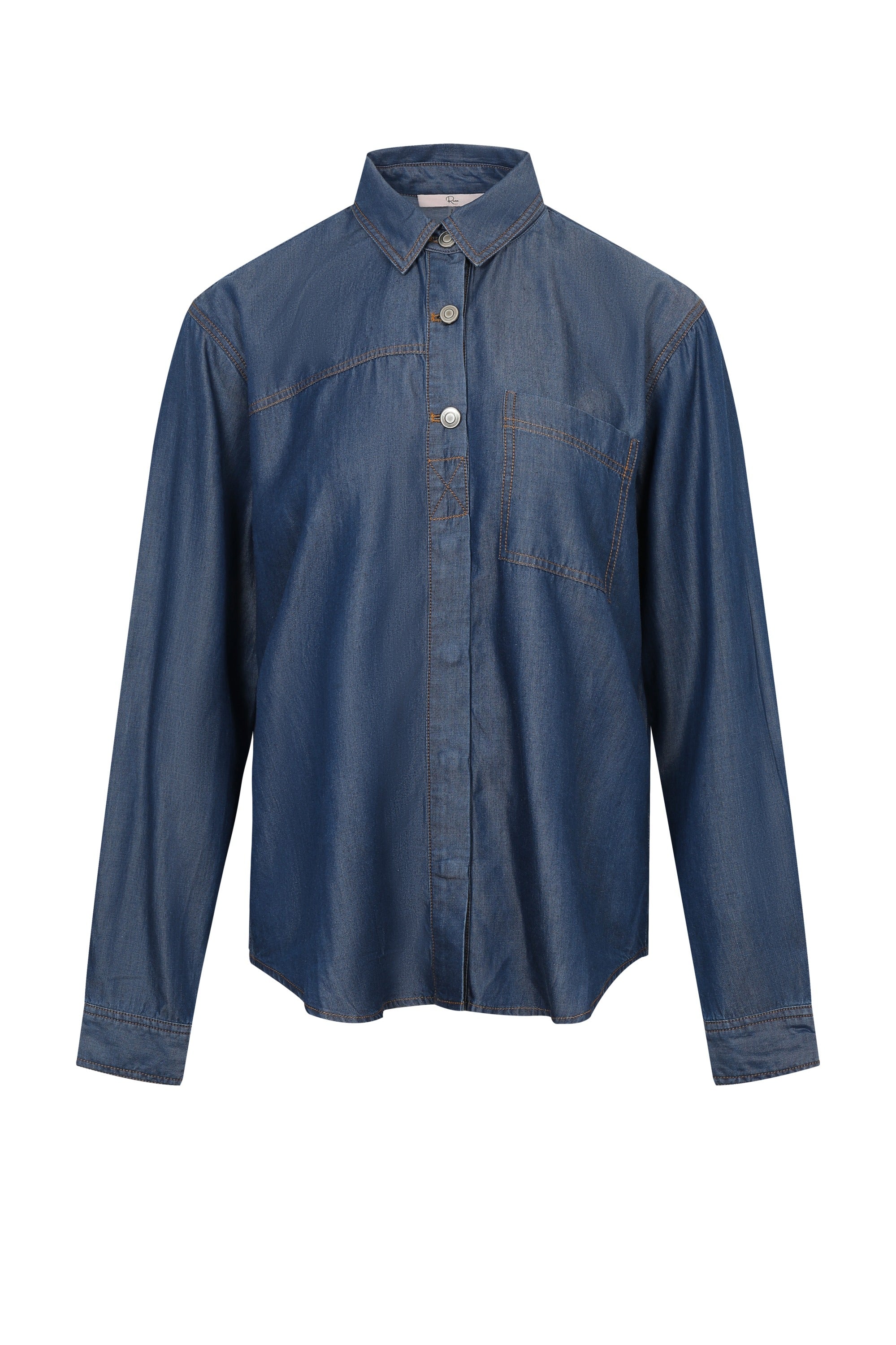 Chambray Denim Button Down Shirt