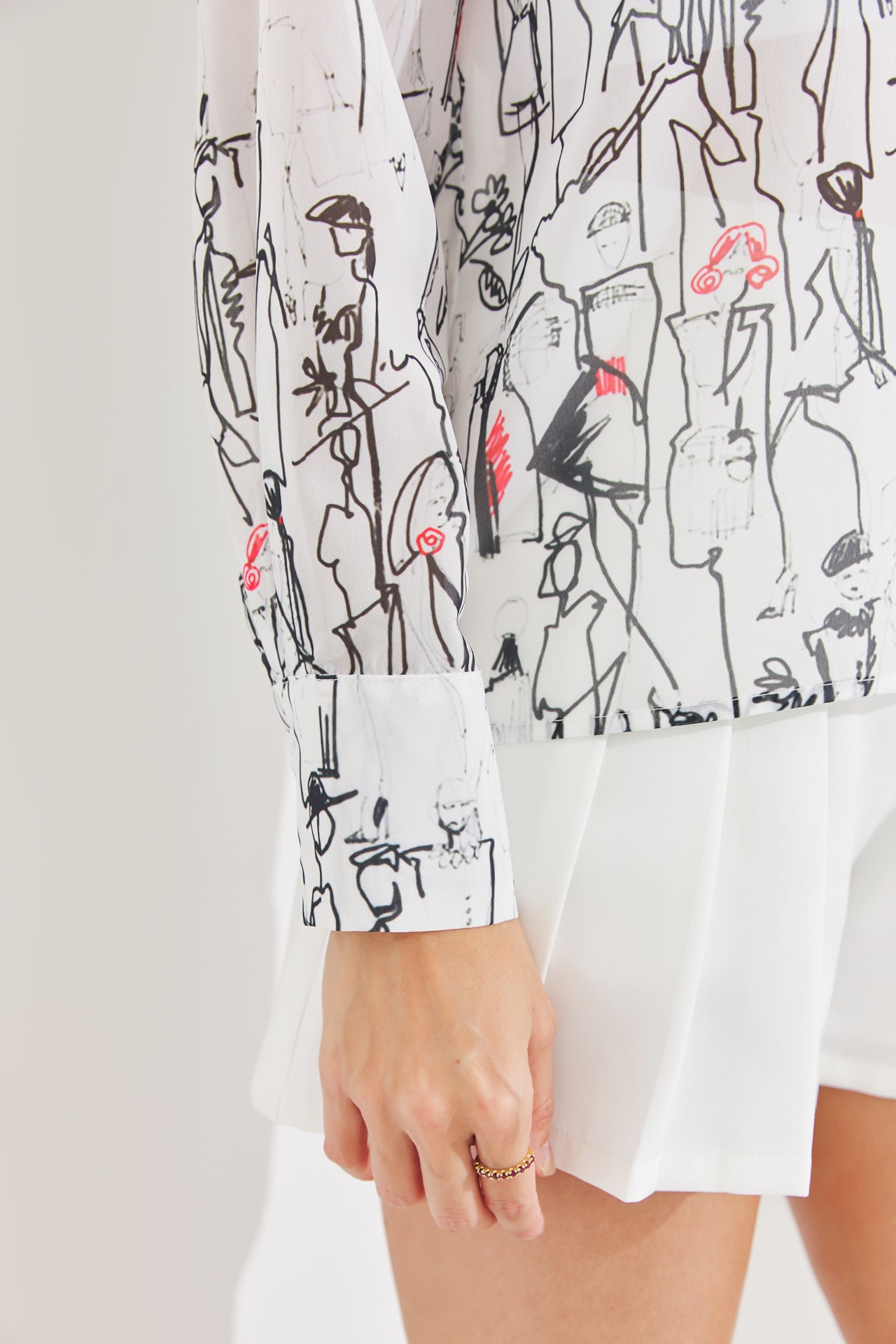 Printed Button Up Blouse