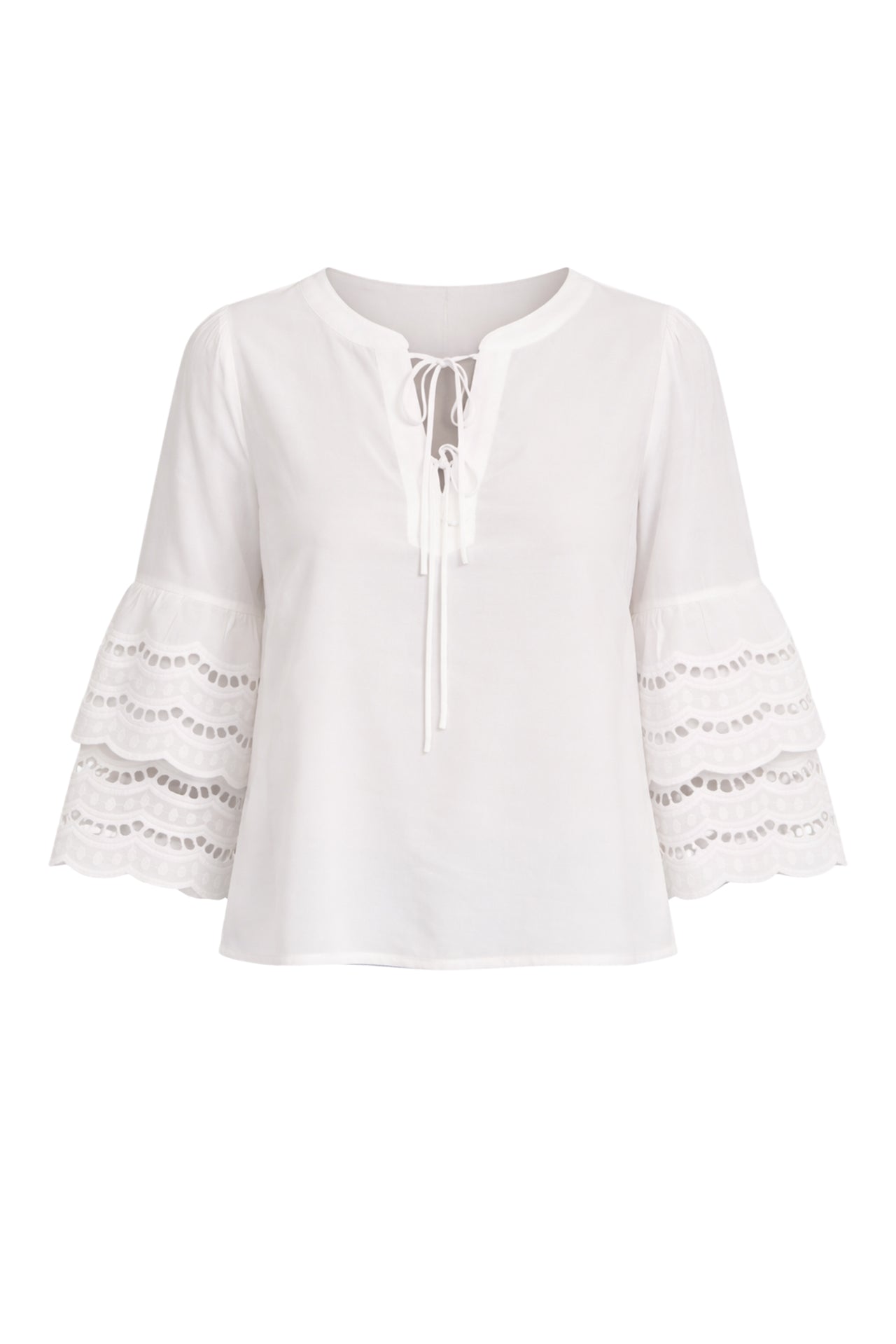 Madison Layered Eyelet Sleeve Top