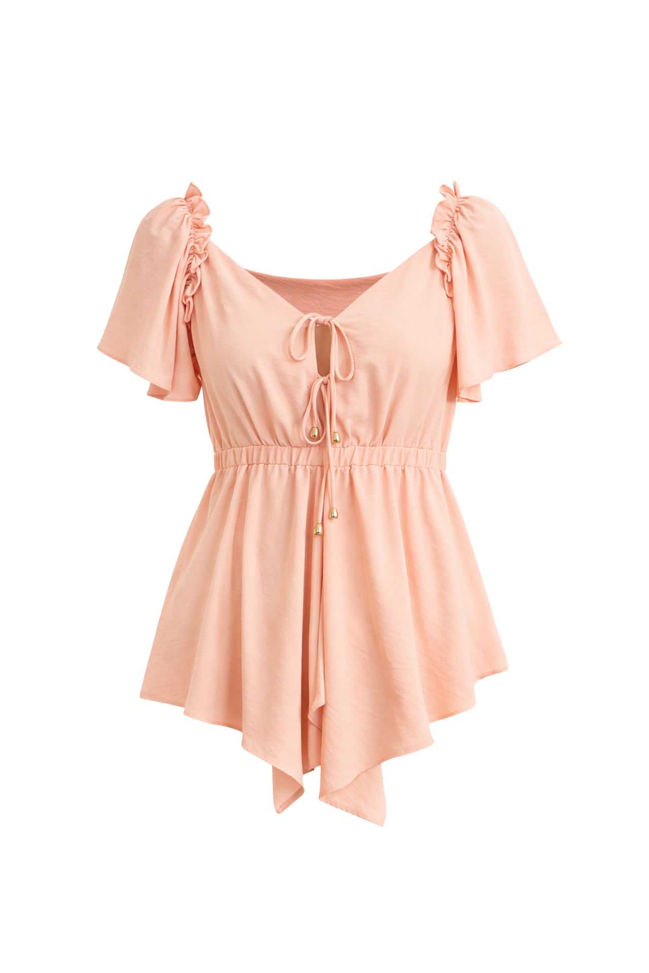 Silky Drape Ruffle Top