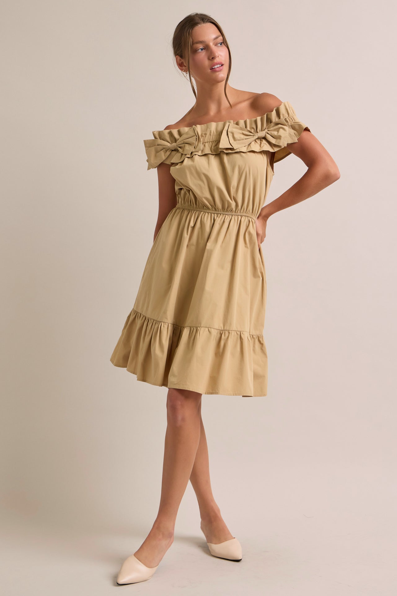The Bowtiful Off Shoulder Dress