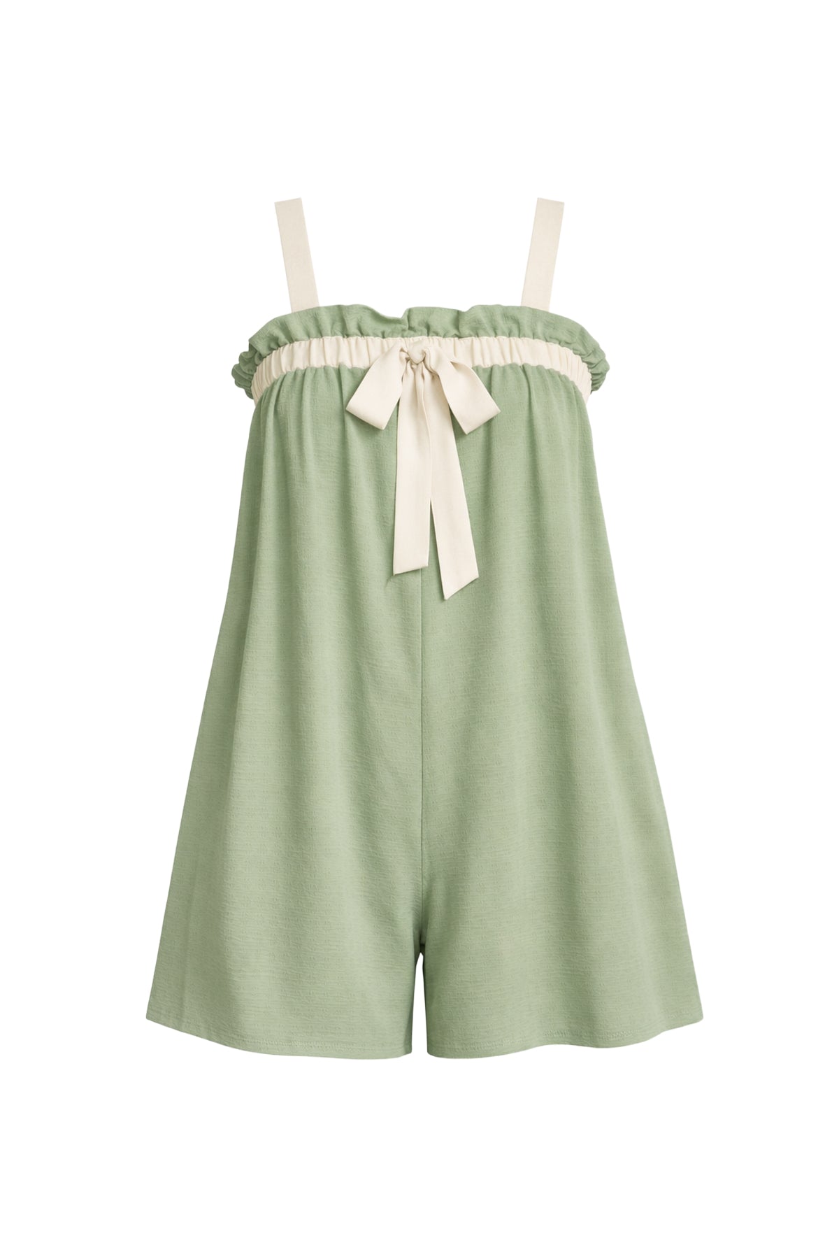 Lyra Woven Front Bow Tie Romper