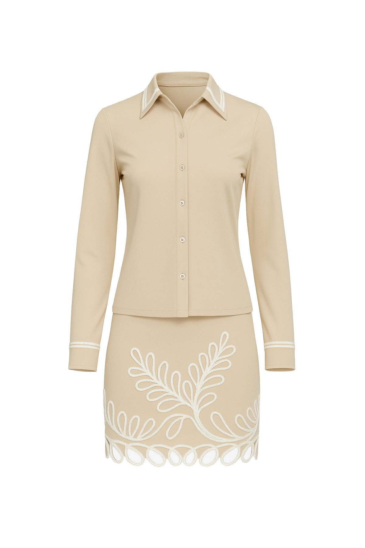 Woven Embroidered Mini Skirt