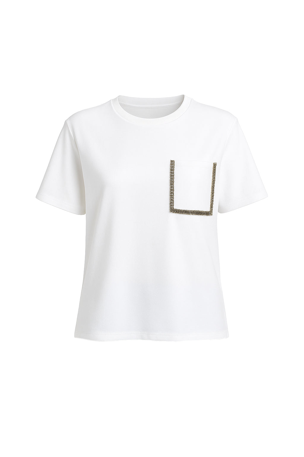 Yvie Knit T-shirt With Embellished Chest Pocket