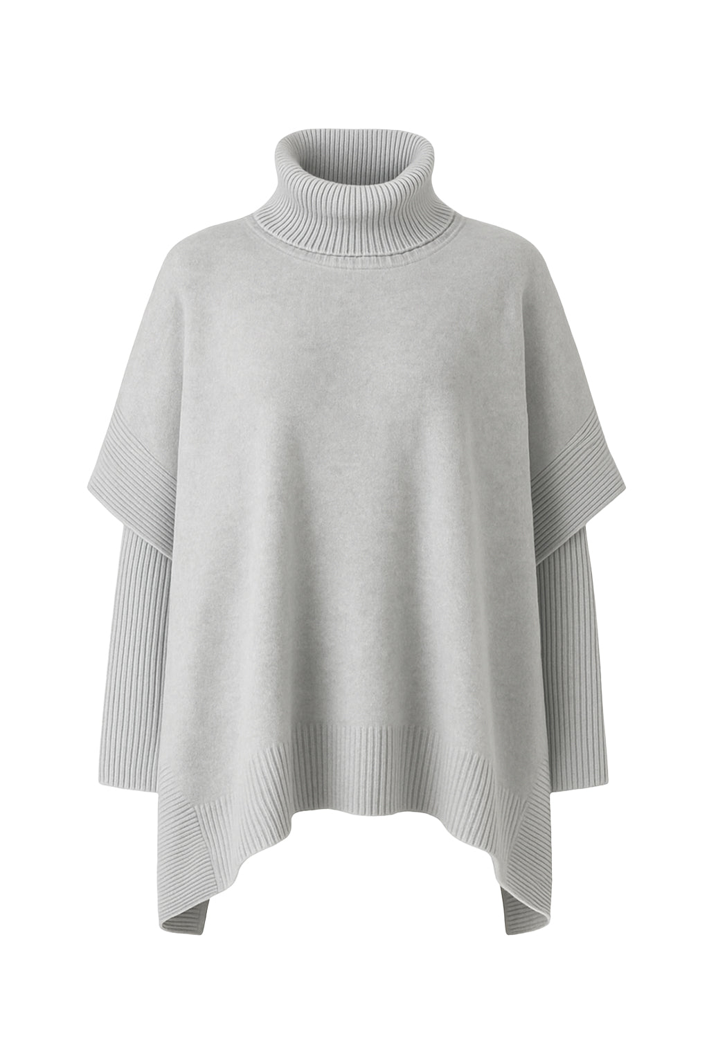 Reya Knit Poncho Turtle Neck Top