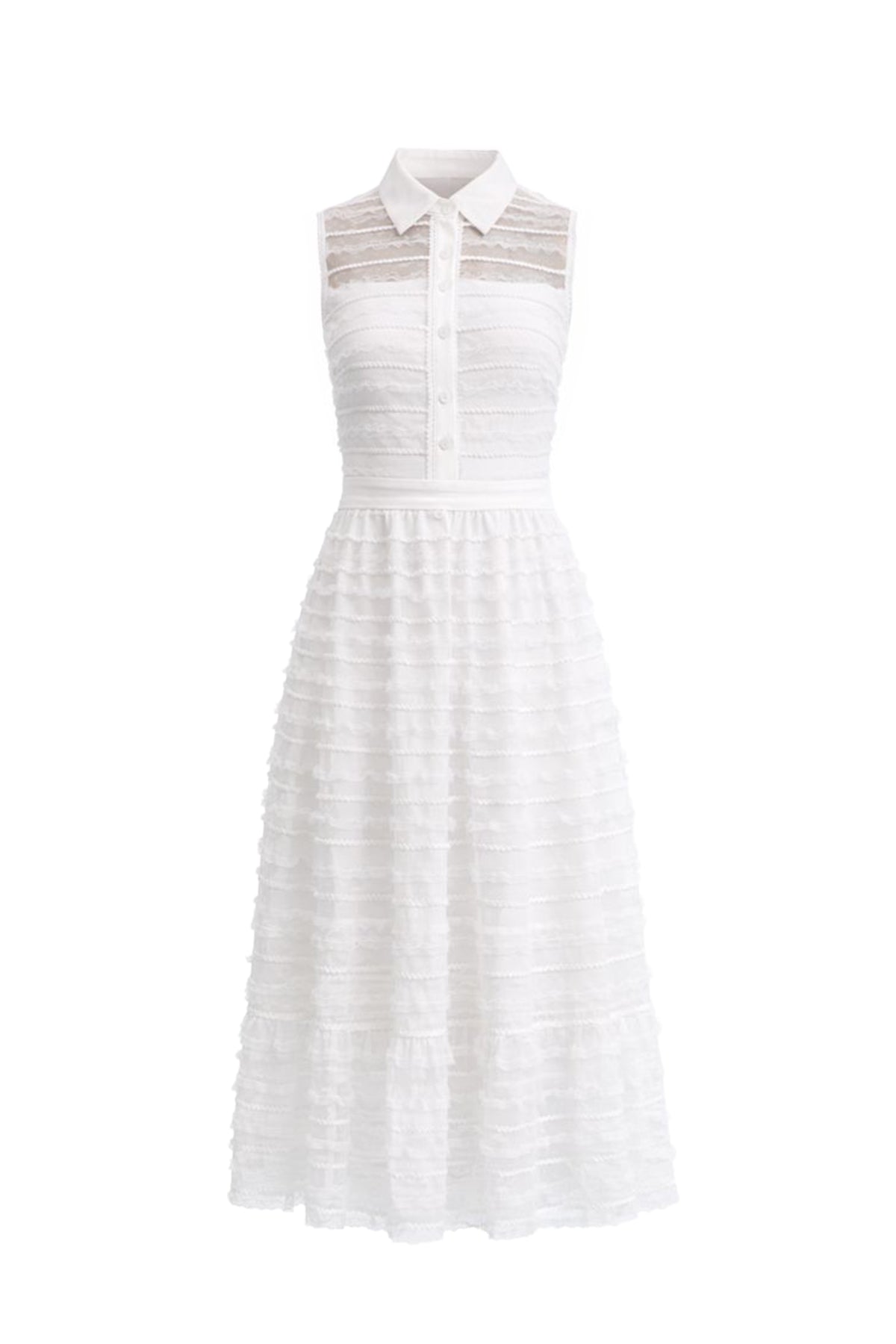 Make Me Sway Lace Slvls Midi Dress With Collar