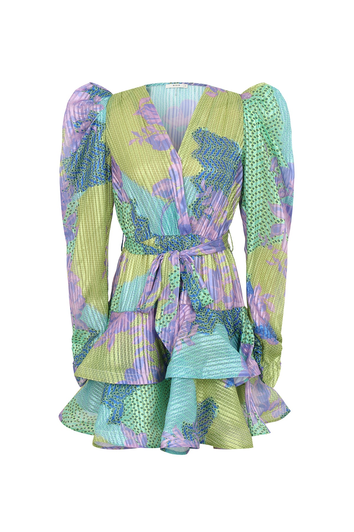 Megan Tiered Flare Dress With Puff Sleeve