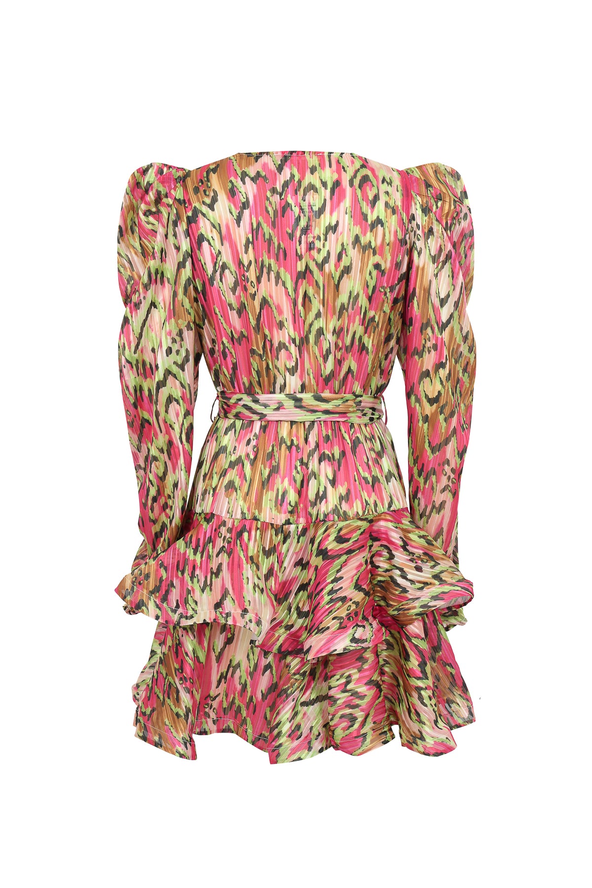 Naila Tiered Flare Dress With Puff Sleeve