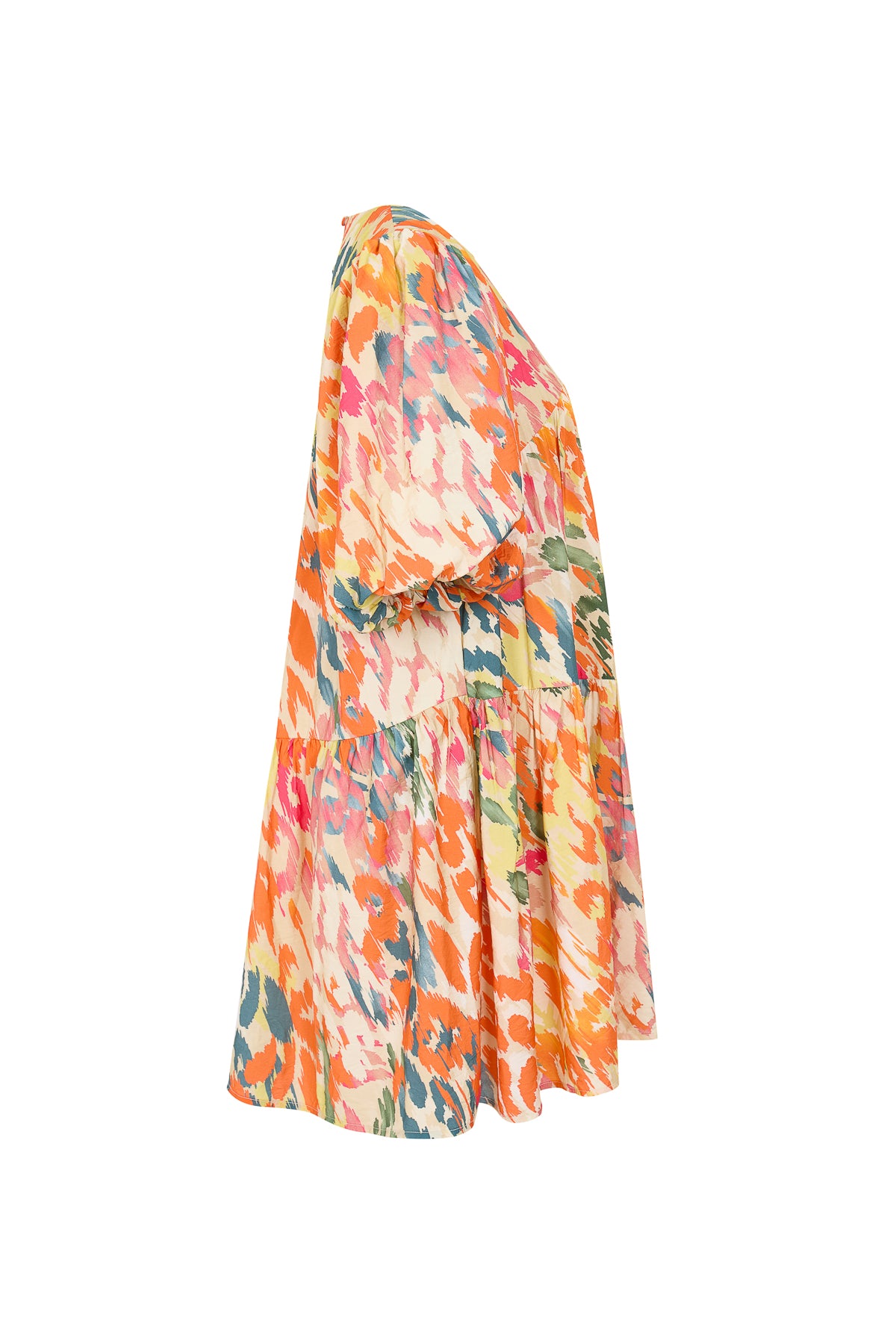 Audrey Tiered Mini Dress With Puff Sleeve