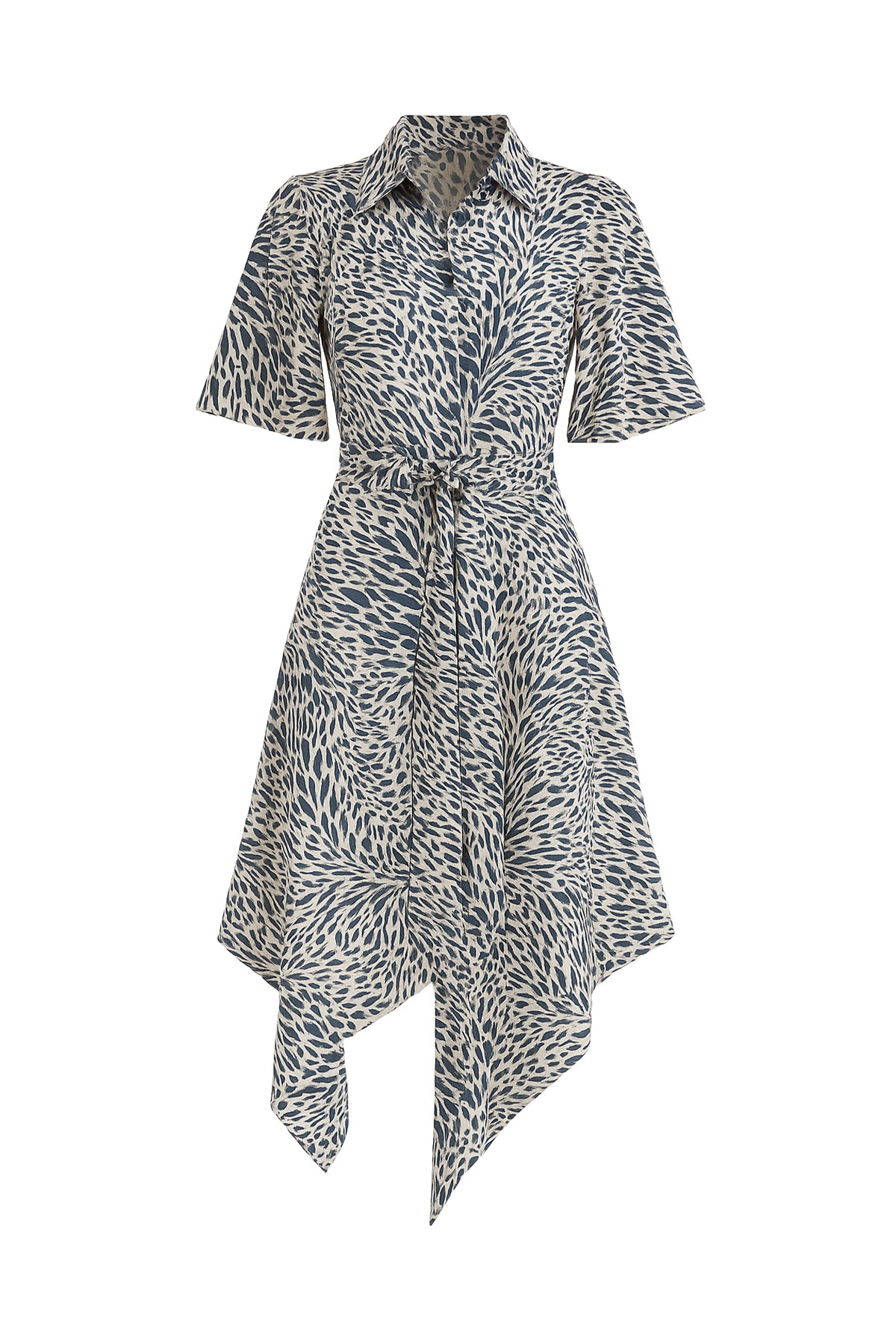 Celestial Bloom Front Tie Midi Dress