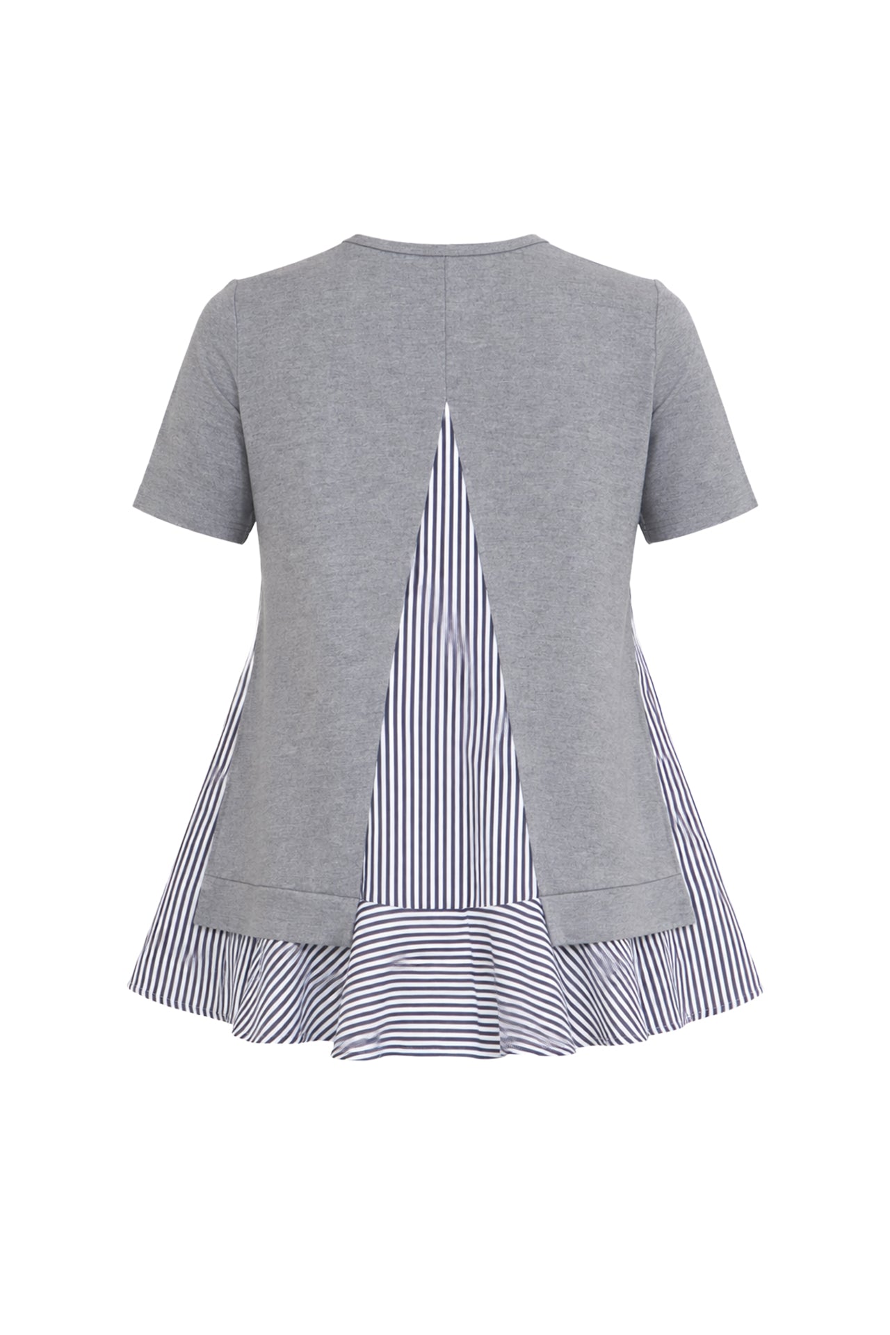 Penelope Short Sleeve Top With Stripe Contrast
